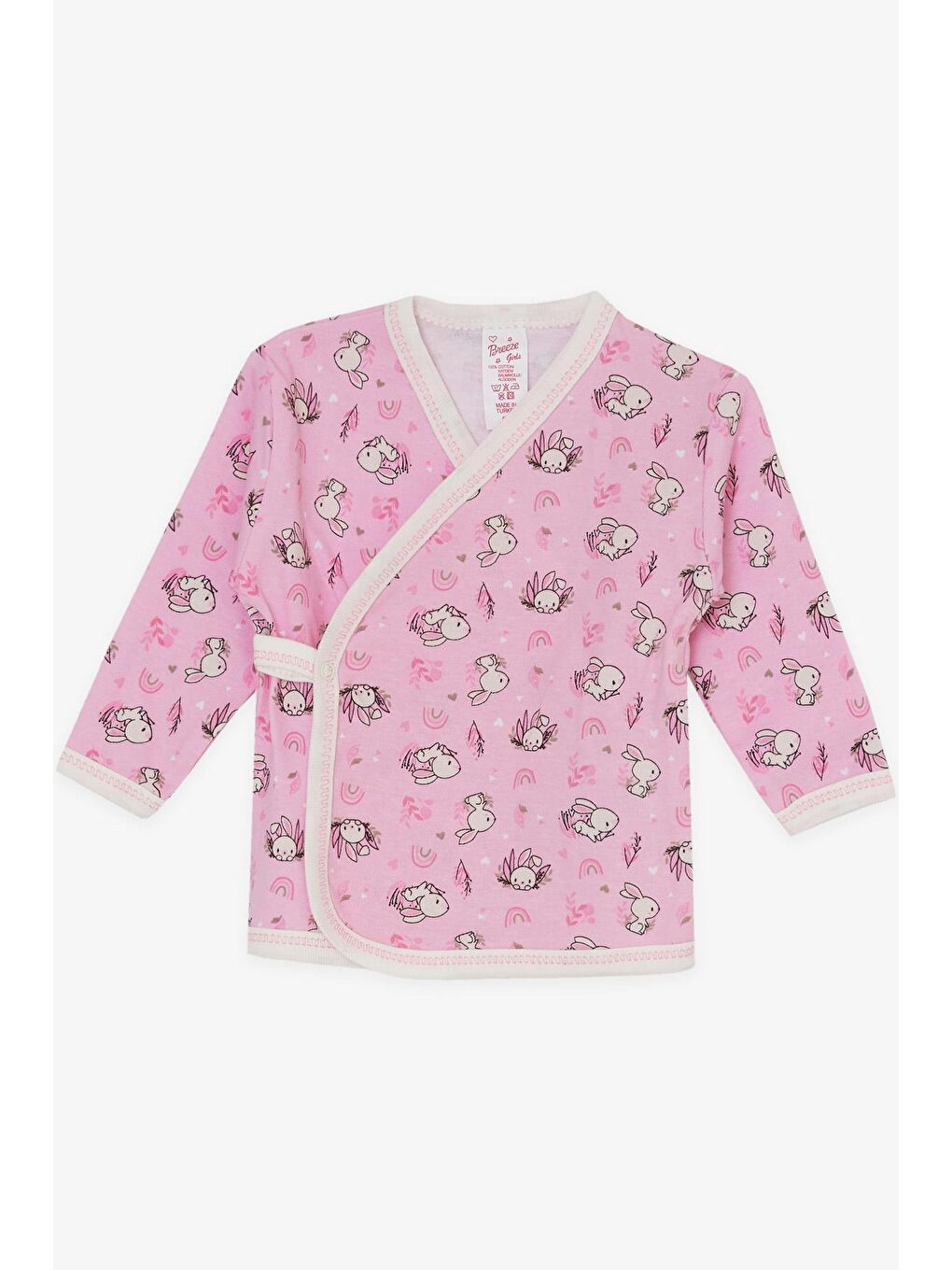 Kız Bebek Hastane Çıkışı 5 li Sevimli Tavşancık Desenli Pembe (0-3 Ay)-2