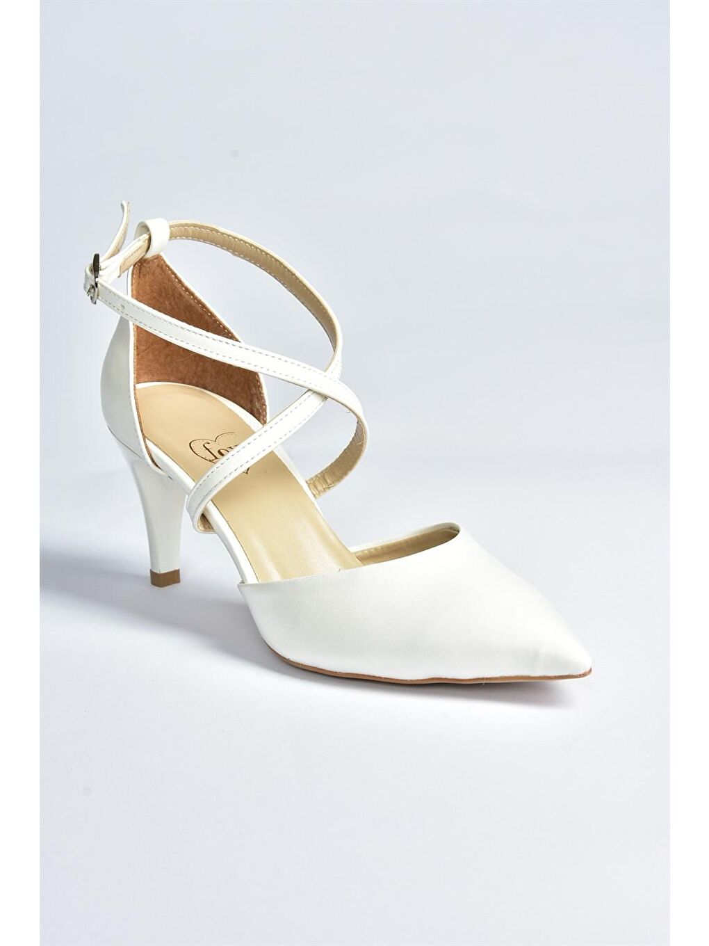 Beyaz Kadın Topuklu Ayakkabı D654054809-2