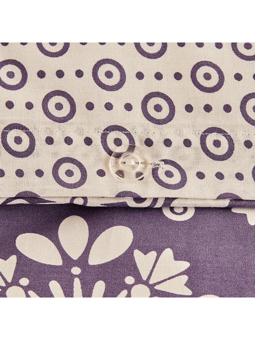 %100 Pamuk Ranforce Misa King Size Nevresim Seti Mor-4