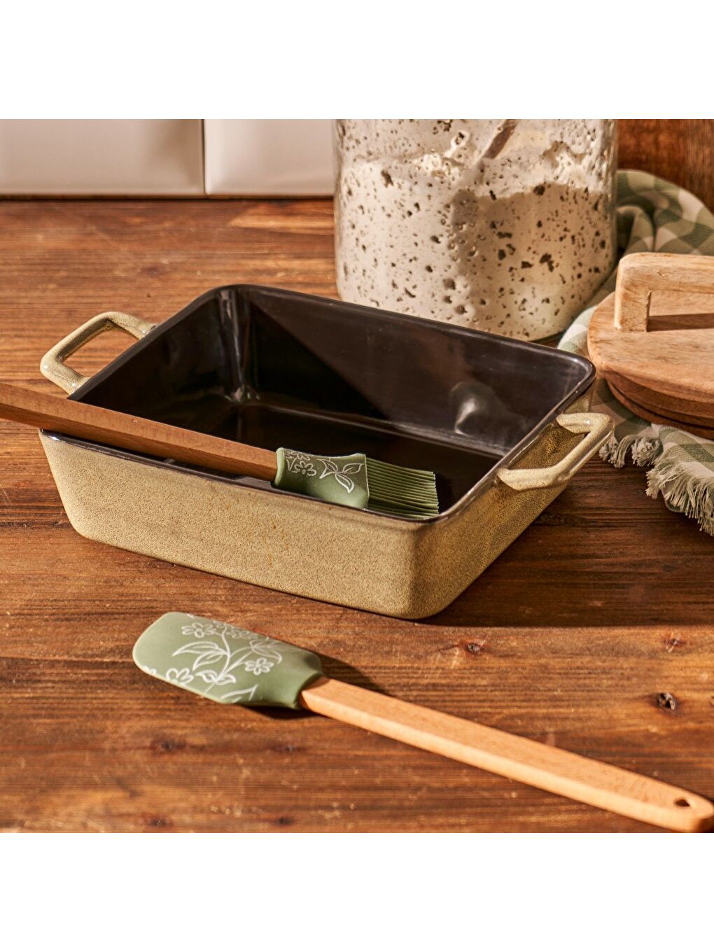 Floral 2'li Silikon Hazırlık Seti Haki-5