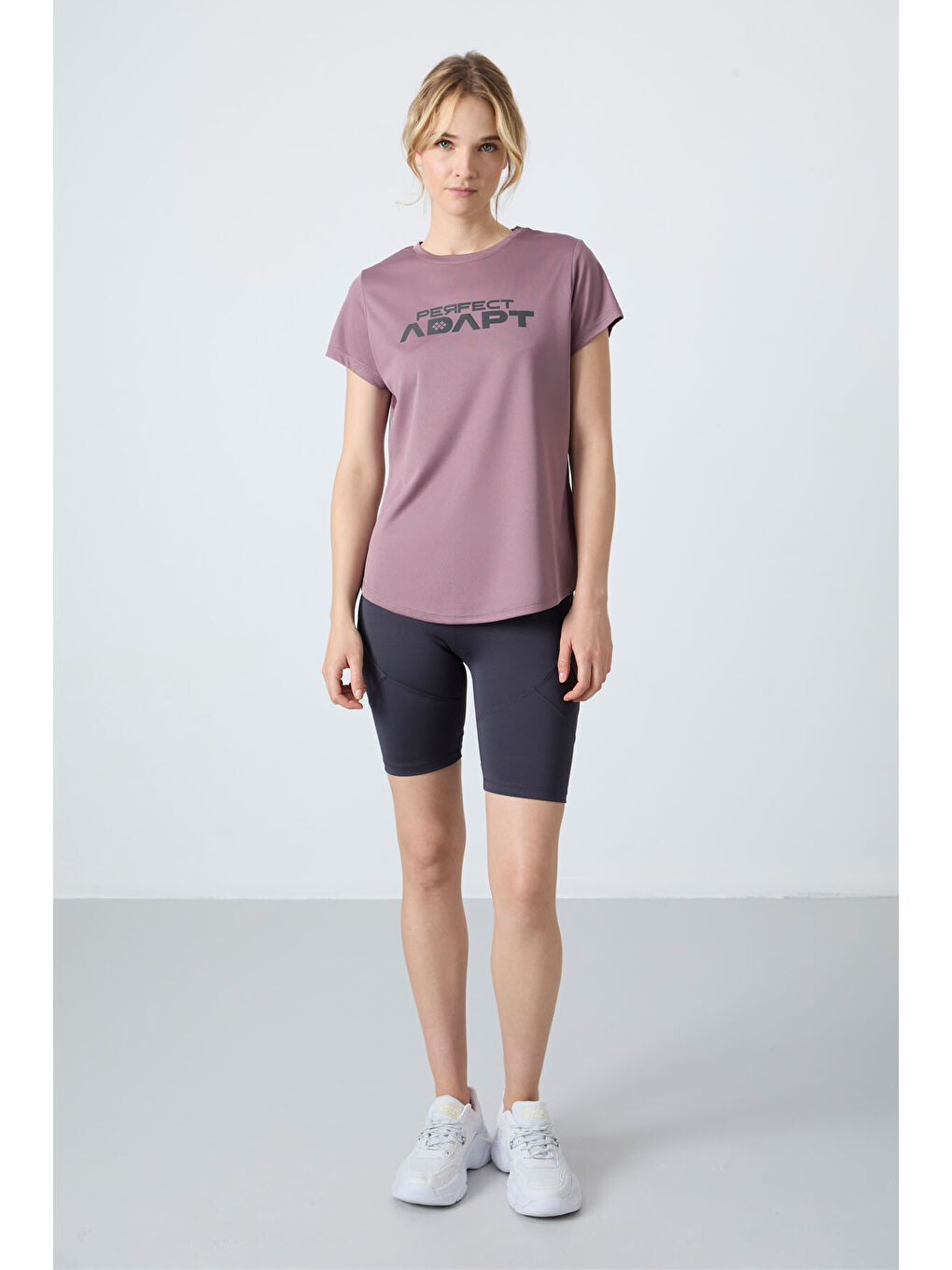 Antrasit Esnek Performans Kadın Biker Tayt - 91013