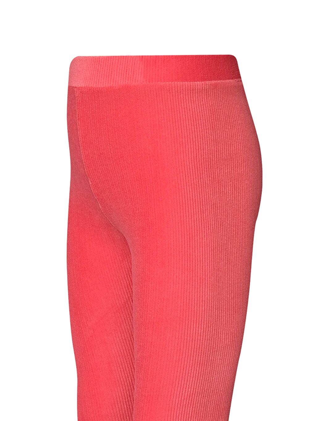 Kırmızı Nar Çiçeği Kız Çocuk Fitilli Kadife Tayt-3