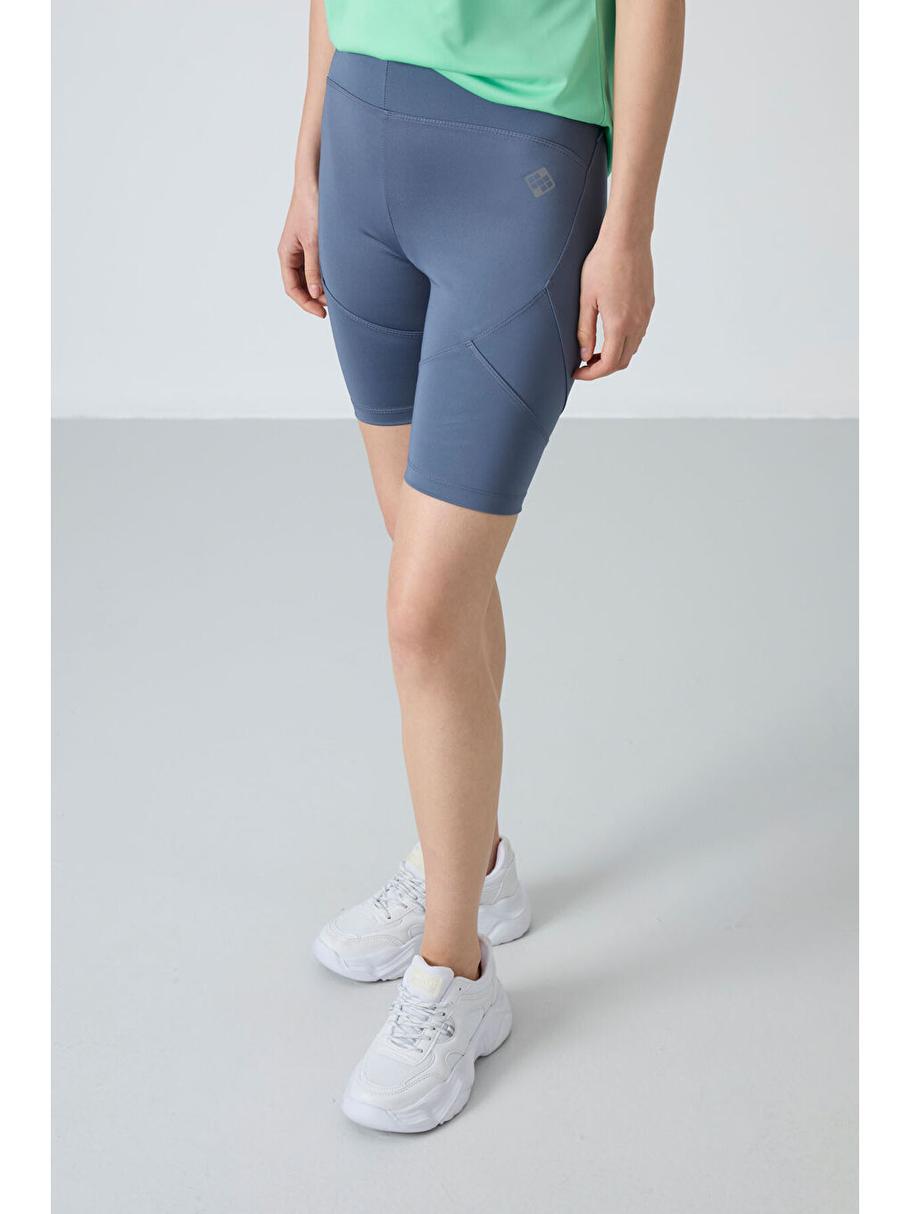 Petrol Esnek Performans Kadın Biker Tayt - 91013-2