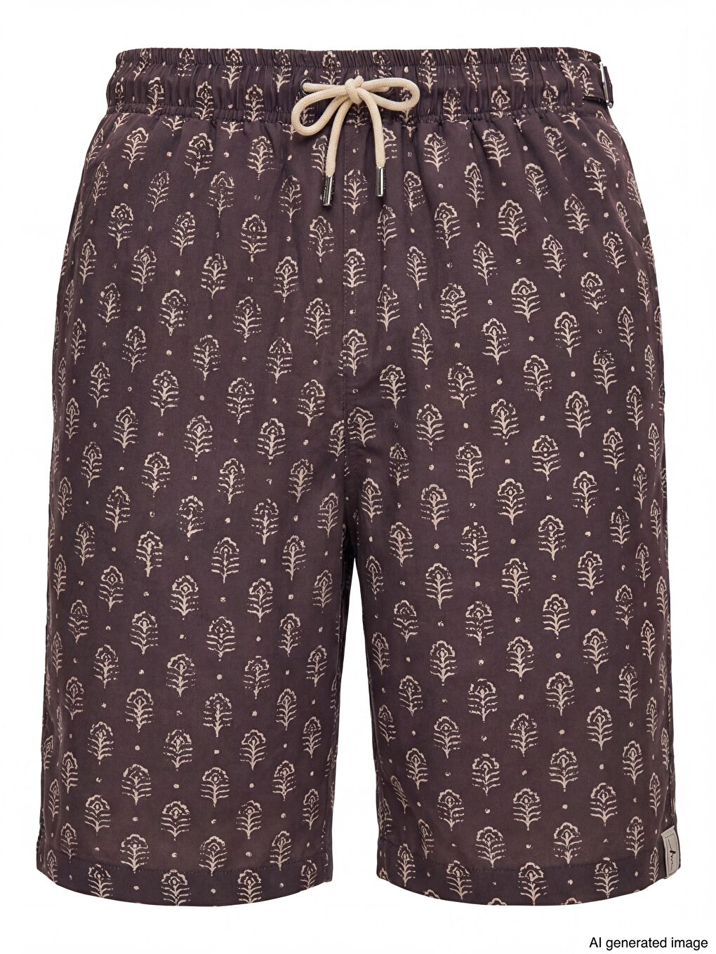 Kemer Toka Detaylı Bej Erkek Kısa Havuz Ve Deniz Şortu 5062