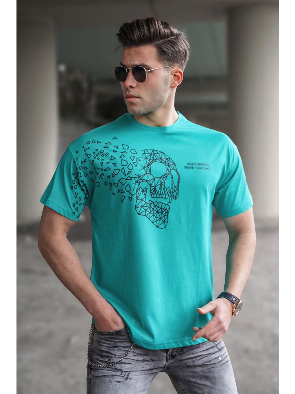 Yeşil Erkek %100 Pamuk Tişört 5251