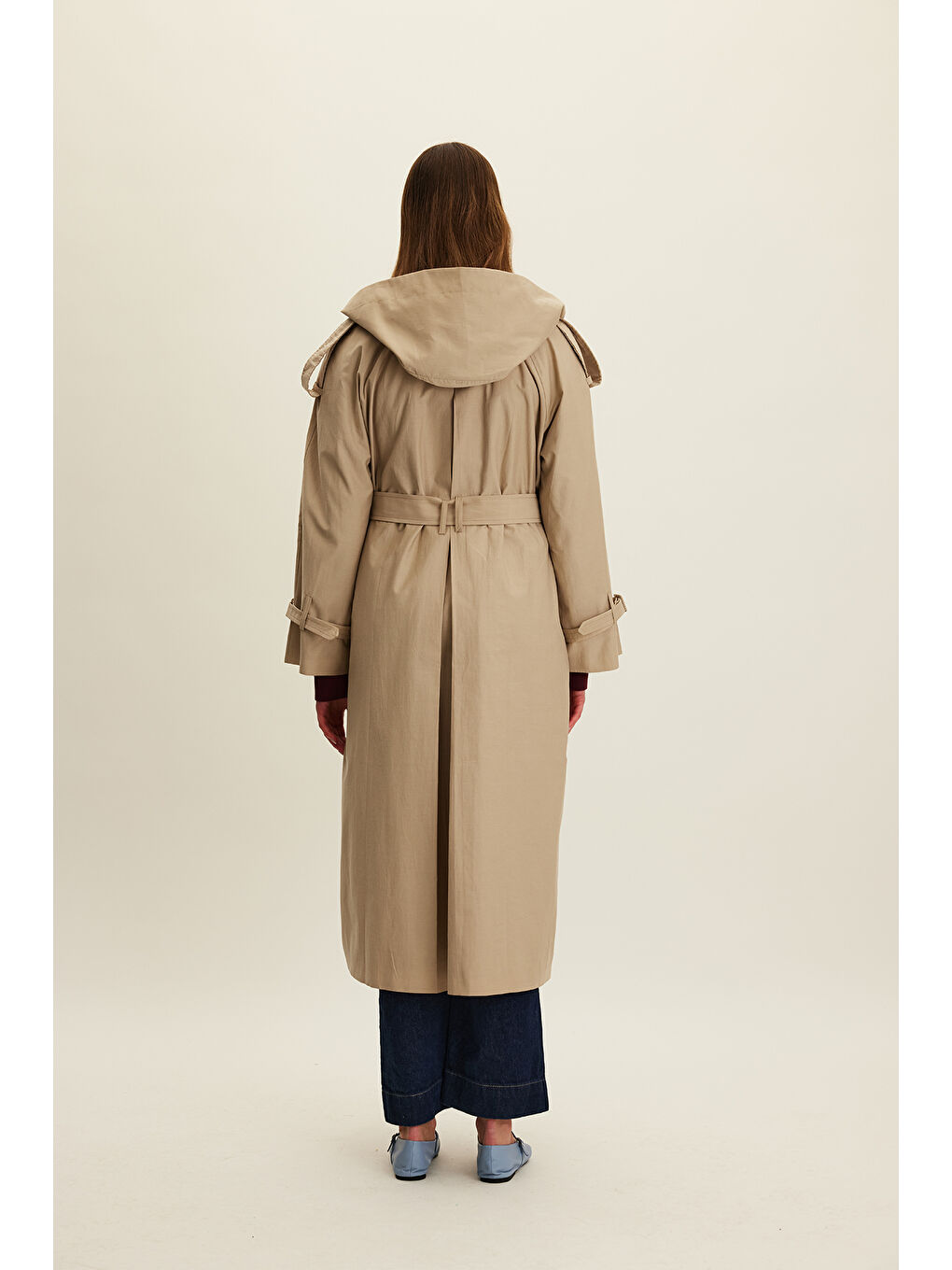 Kahverengi Tokyo Kapüşonlu Trençkot Camel-6