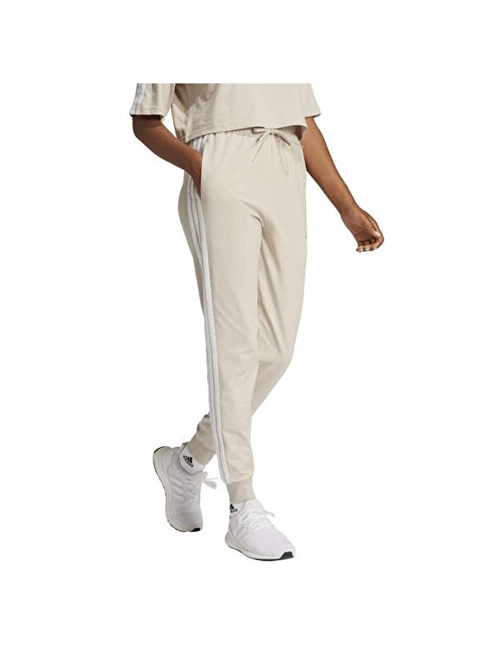 3-Stripes Essentials Kadın Ekru Eşofman Altı-4