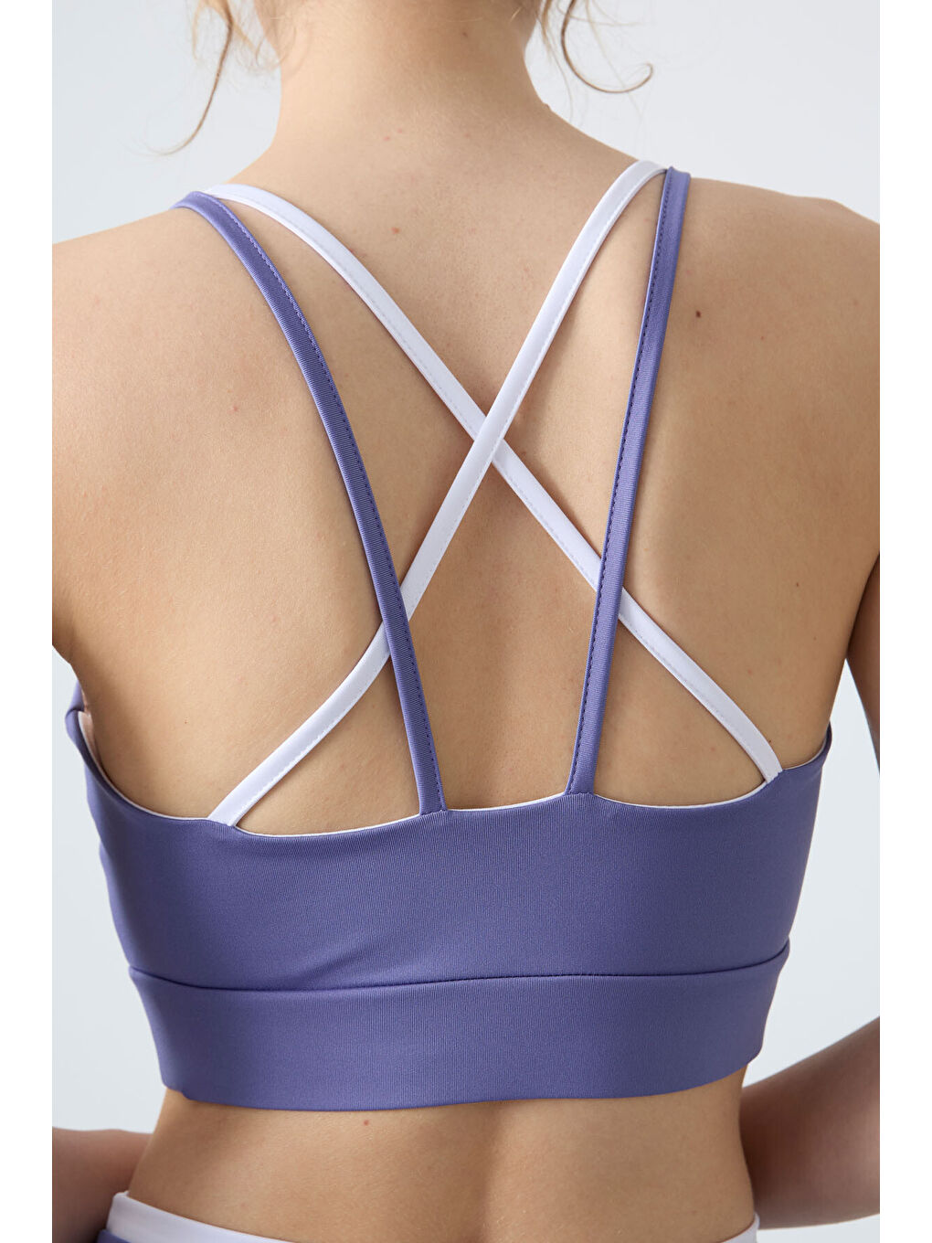 Mor Eflatun Polyester Esnek Standart Fit Performans Kadın Tayt Takım - 95333-8