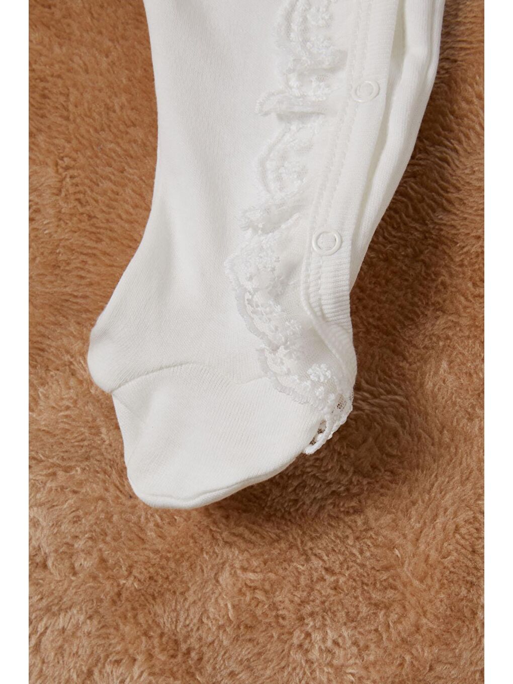 Ekru Kız Bebek Kelebek Baskılı 3'lü Tulum Takım 16686-3