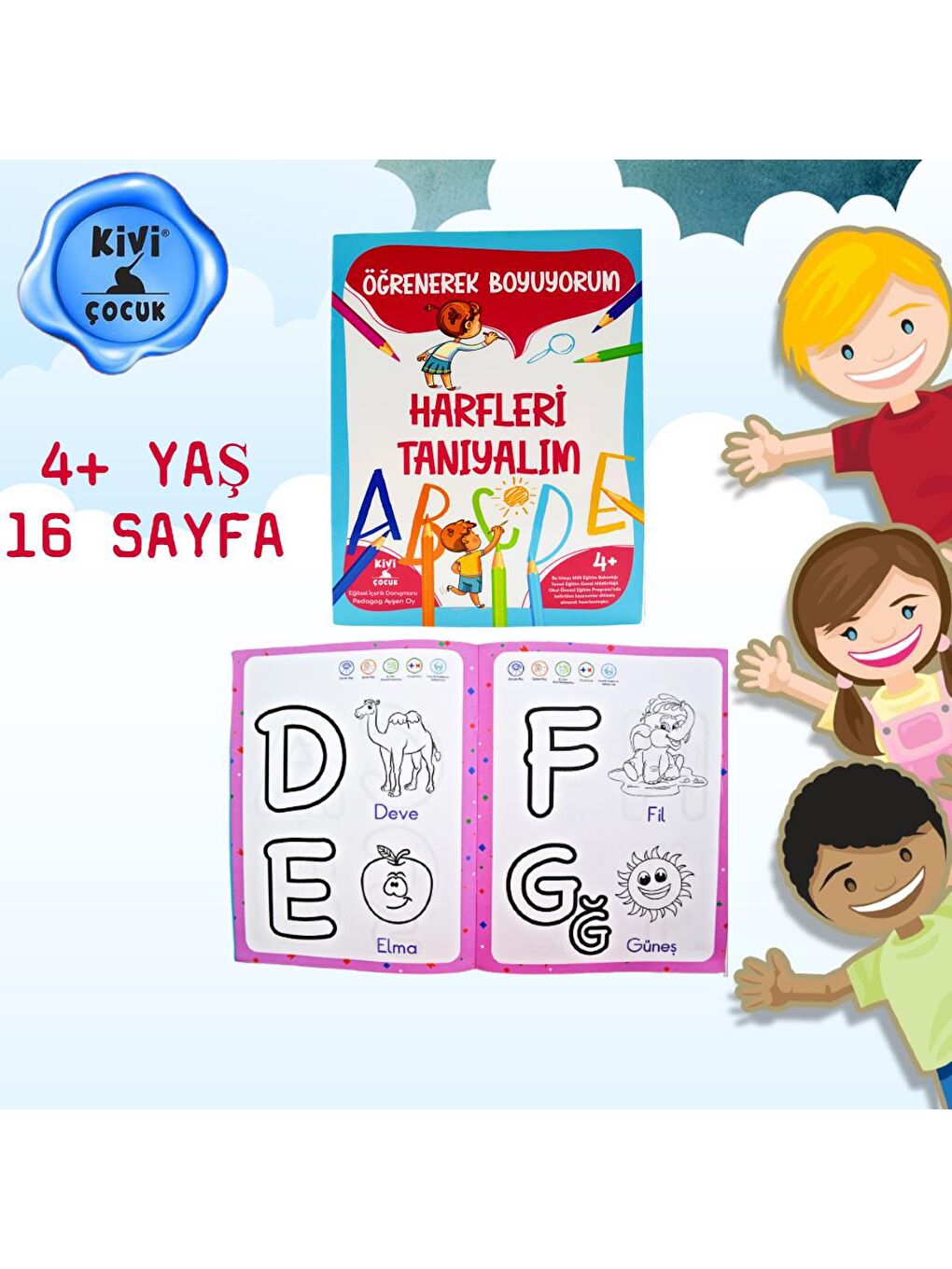 4+ Yaş Öğrenerek Boyuyorum Harfleri Tanıyalım KTP