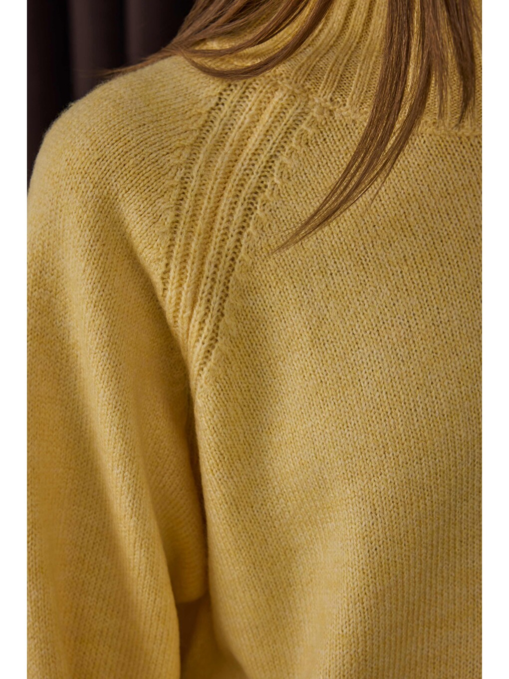 Balıkçı Yaka Basic Kazak Soft Sarı-3