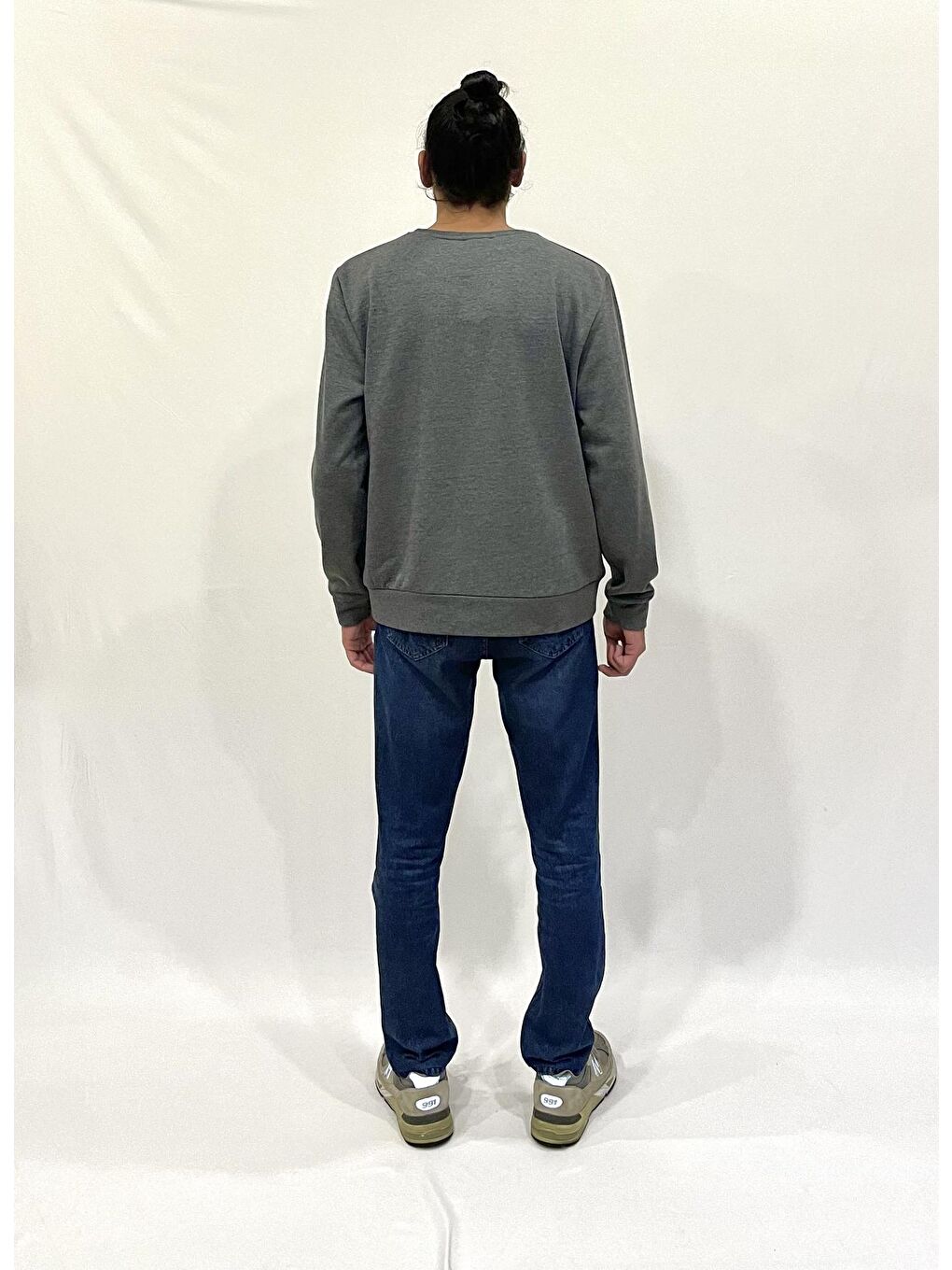 Süperlife Antrasit Erkek Bisiklet Yaka Rahat Kalıp 3 iplik Kalın Tokyo Baskılı Sweatshirt SPR24SW30 - 2