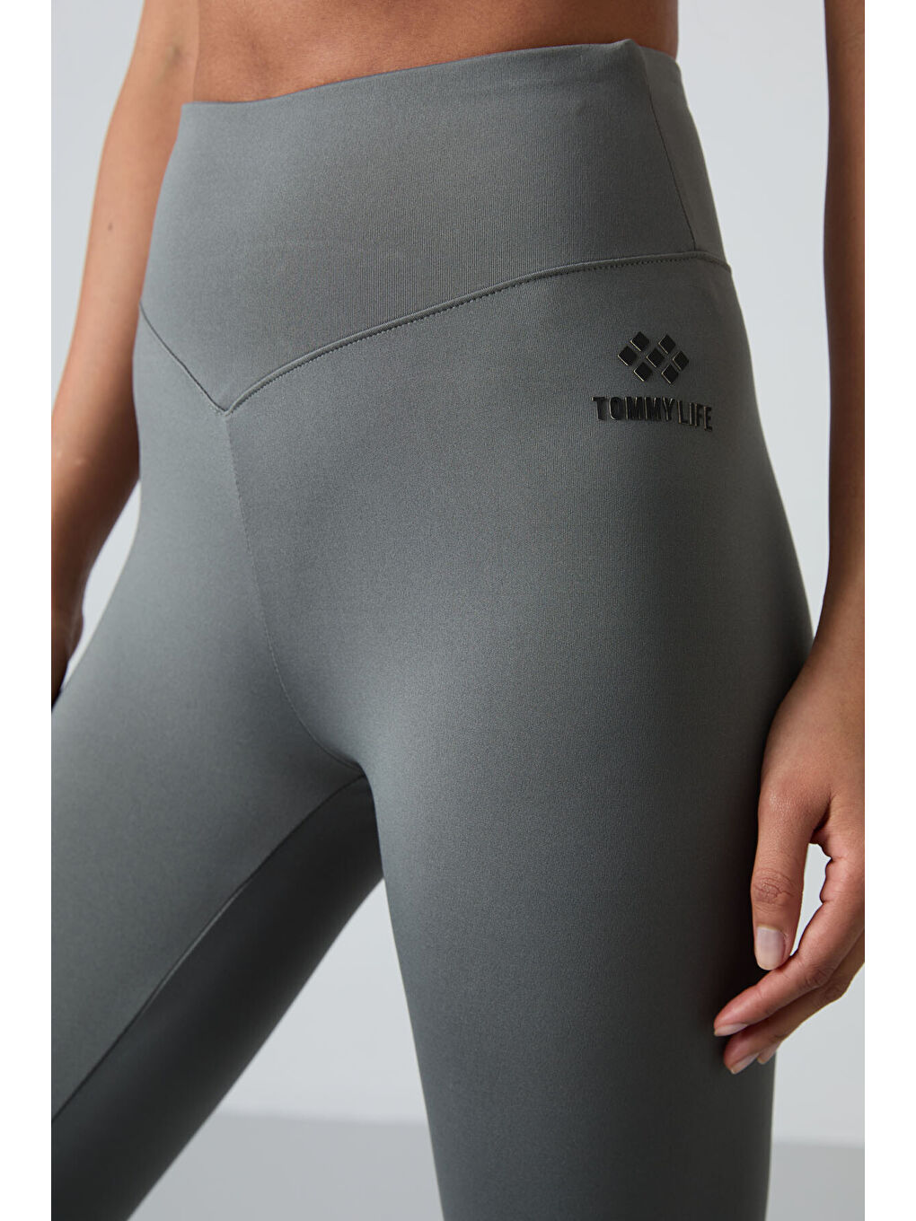 Haki Polyester Esnek Standart Fit Performans Kadın Tayt Takım - 95331-4