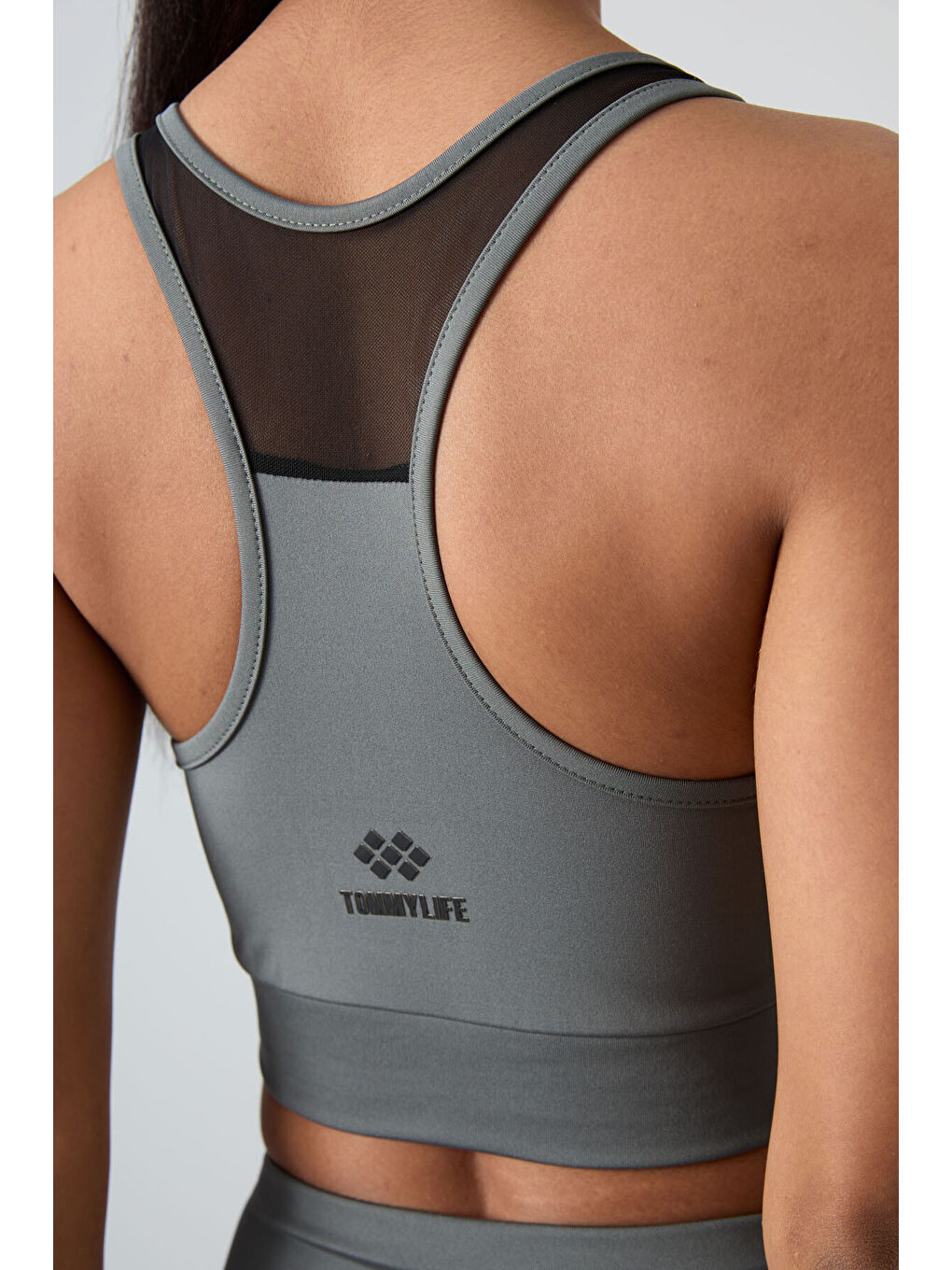 Haki Polyester Esnek Standart Fit Performans Kadın Tayt Takım - 95331-6