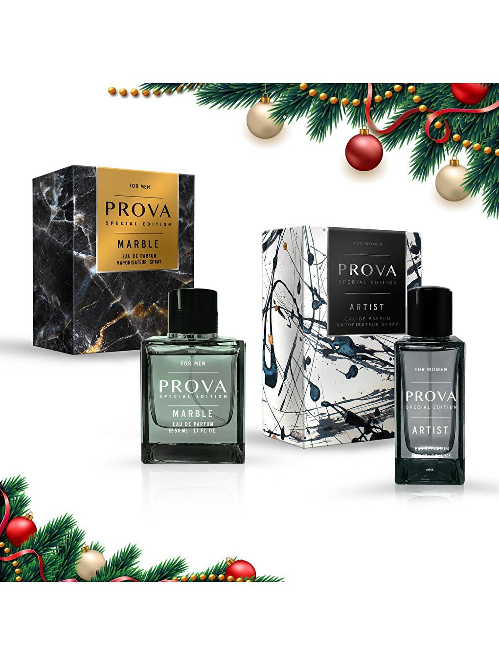 Prova Karışık Special Edition Marble 50 ml  EDP Erkek ve  Artist 50 ml  EDP Kadın Parfüm Seti 2 x 50 ml