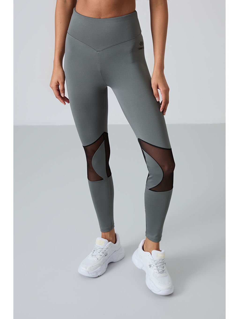 Haki Polyester Esnek Standart Fit Performans Kadın Tayt Takım - 95331-8