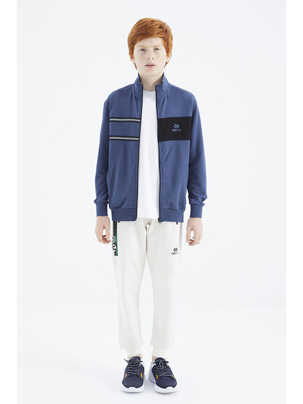 Mavi Parlament Dik Yaka Erkek Çocuk Sweatshirt - 11183-2