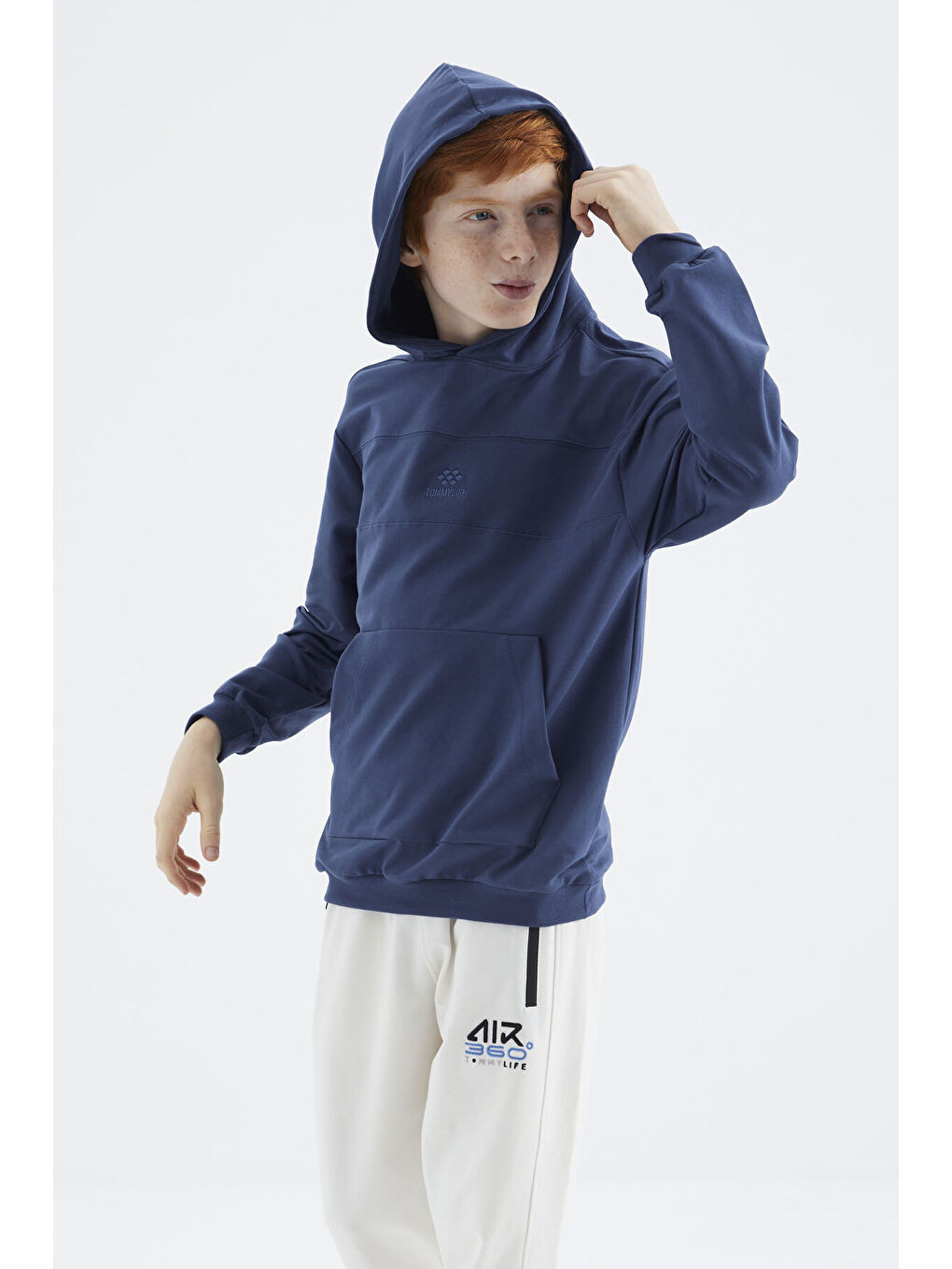 Mavi Parlament Kapüşonlu Basic Erkek Çocuk Sweatshirt - 11181