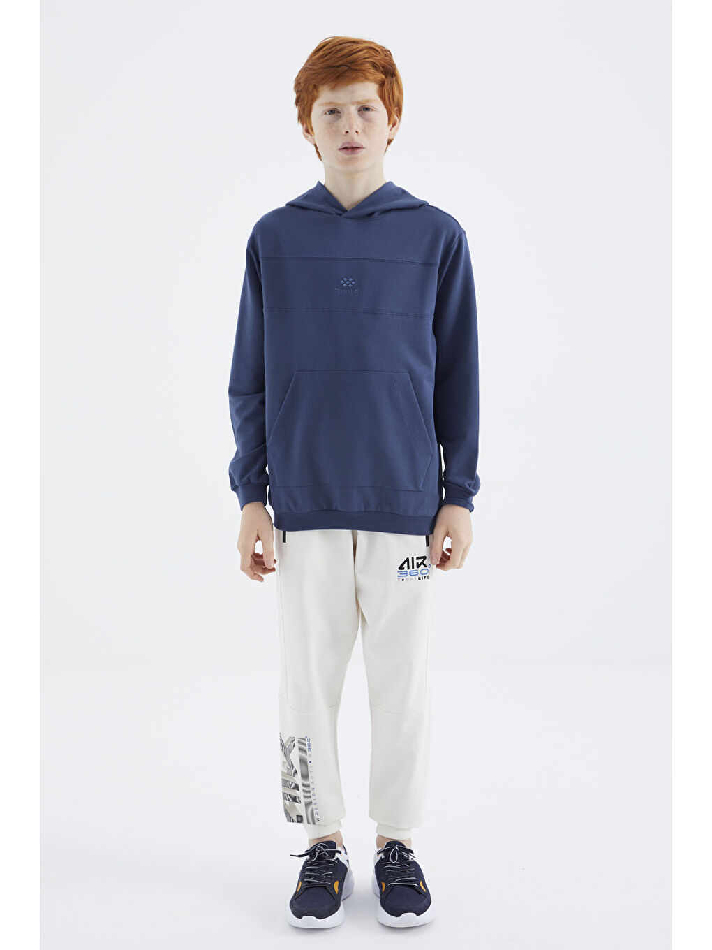 Mavi Parlament Kapüşonlu Basic Erkek Çocuk Sweatshirt - 11181-4