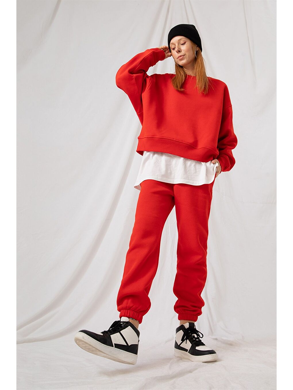 Kadın Jogger Kırmızı Eşofman Altı-2
