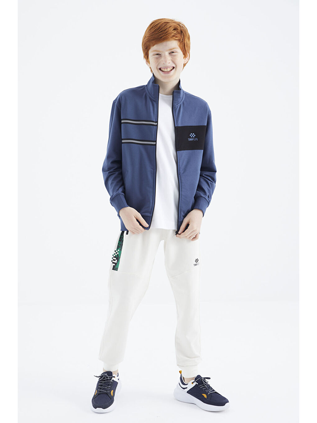 Mavi Parlament Dik Yaka Erkek Çocuk Sweatshirt - 11183-8