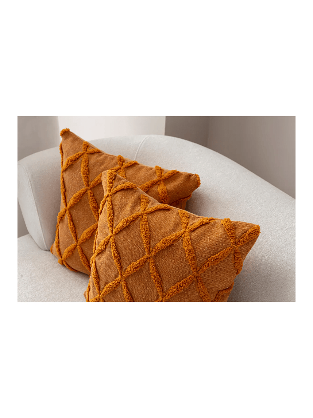 Kahverengi İkili Dekoratif Puantiye Keten Kumaşlı Kırlent Kılıfı 43x43-2