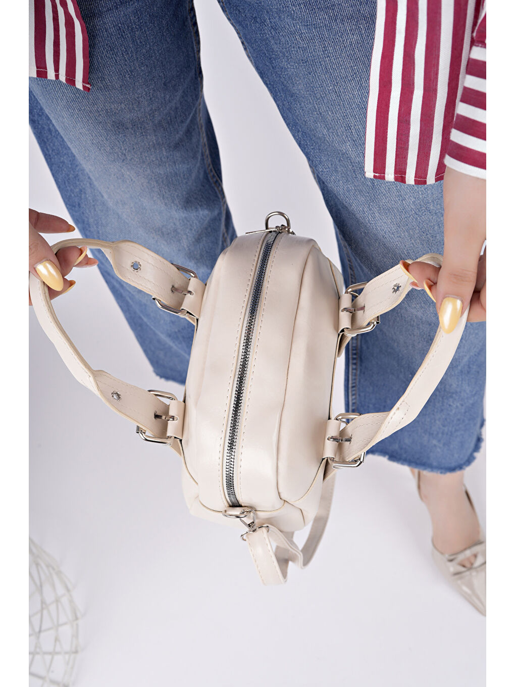 Bej MONTANNA Kadın El ve Omuz Çantası-5