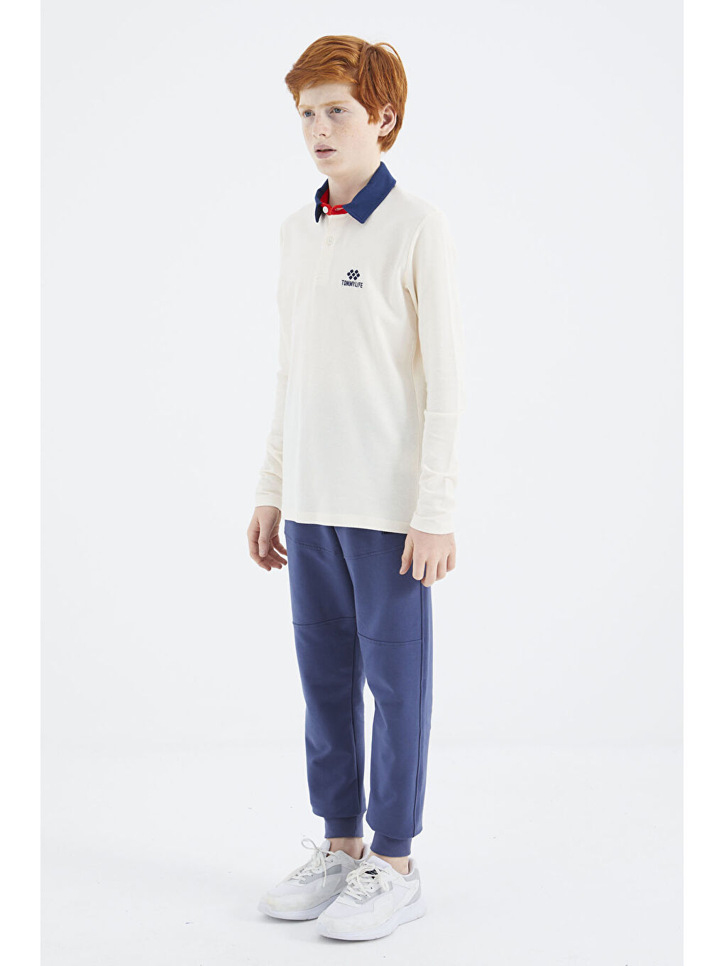 Ekru Polo Yaka Basic Erkek Çocuk Tişört - 11171-4