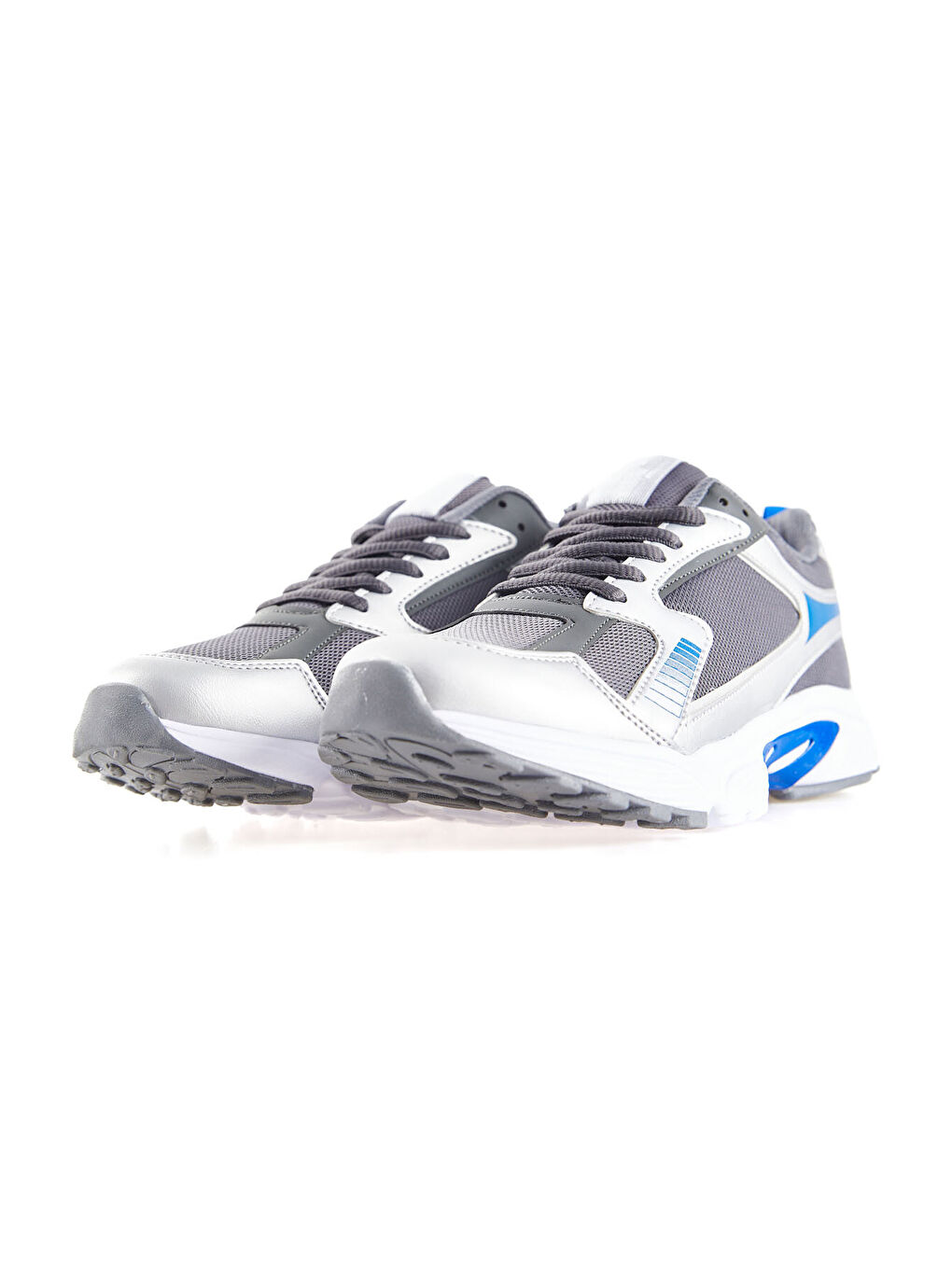 Gri Füme Yüksek Taban File Detaylı Suni Deri Erkek Spor Ayakkabısı - 89121-2