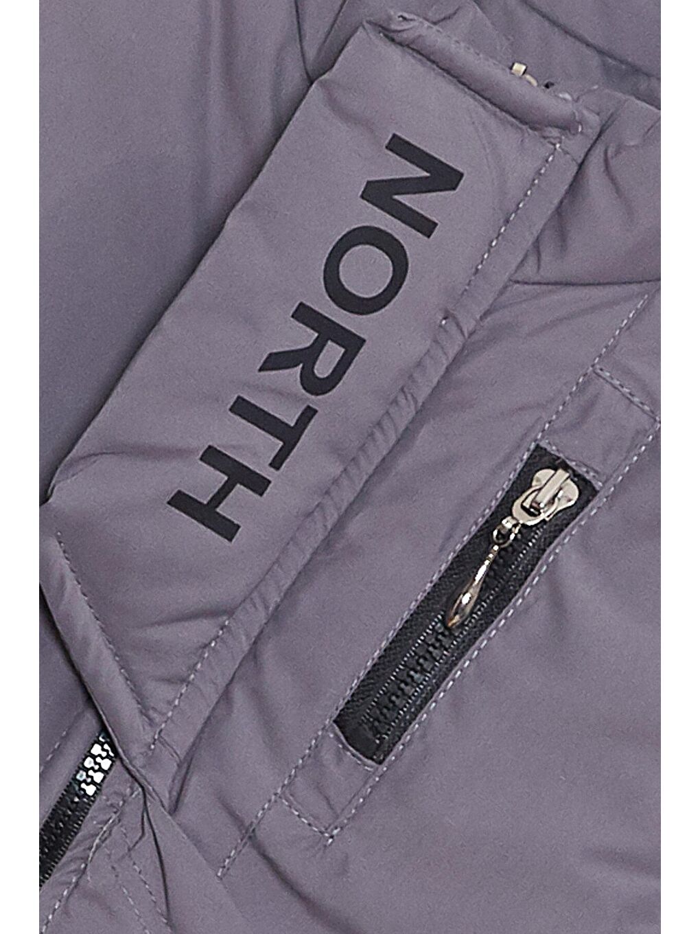 Antrasit Dik Yaka Basic Erkek Çocuk Şişme Yelek-2