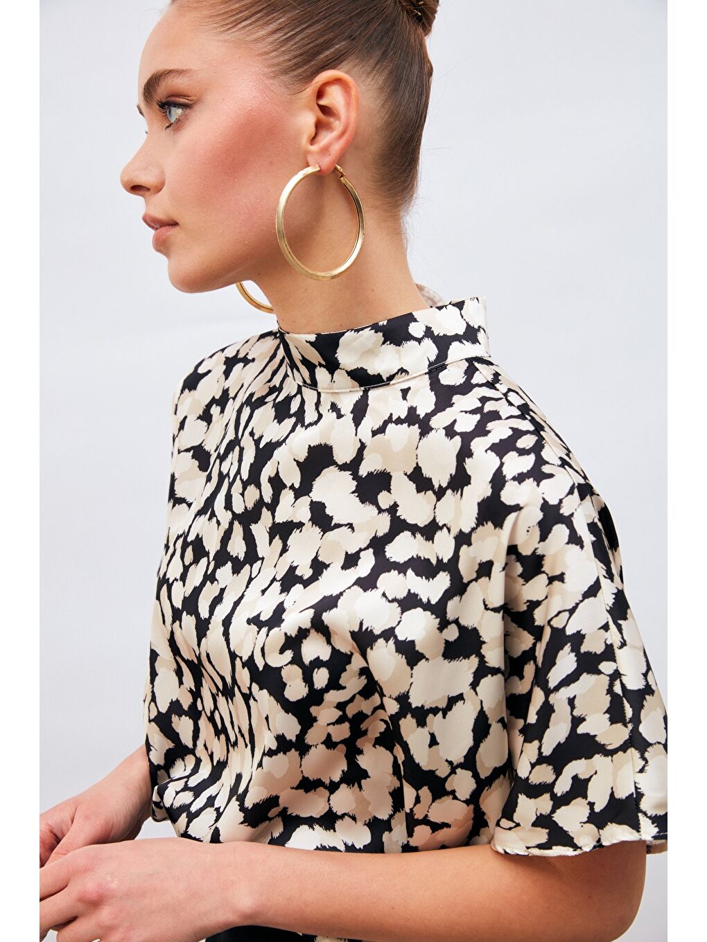 Yarasa Kol Salaş Bluz - Siyah-2