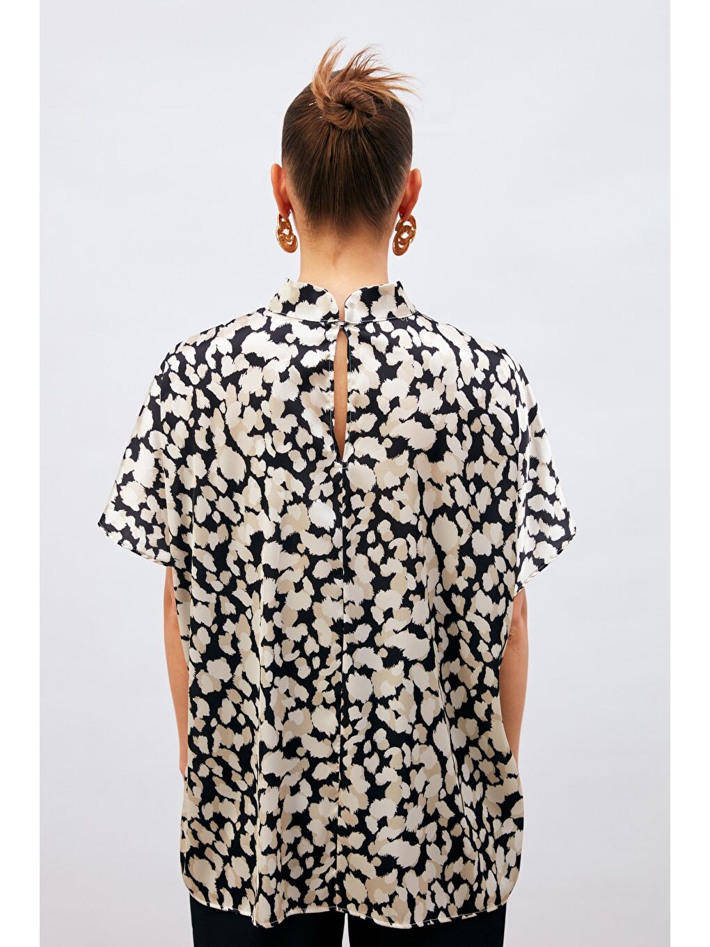 Yarasa Kol Salaş Bluz - Siyah-5