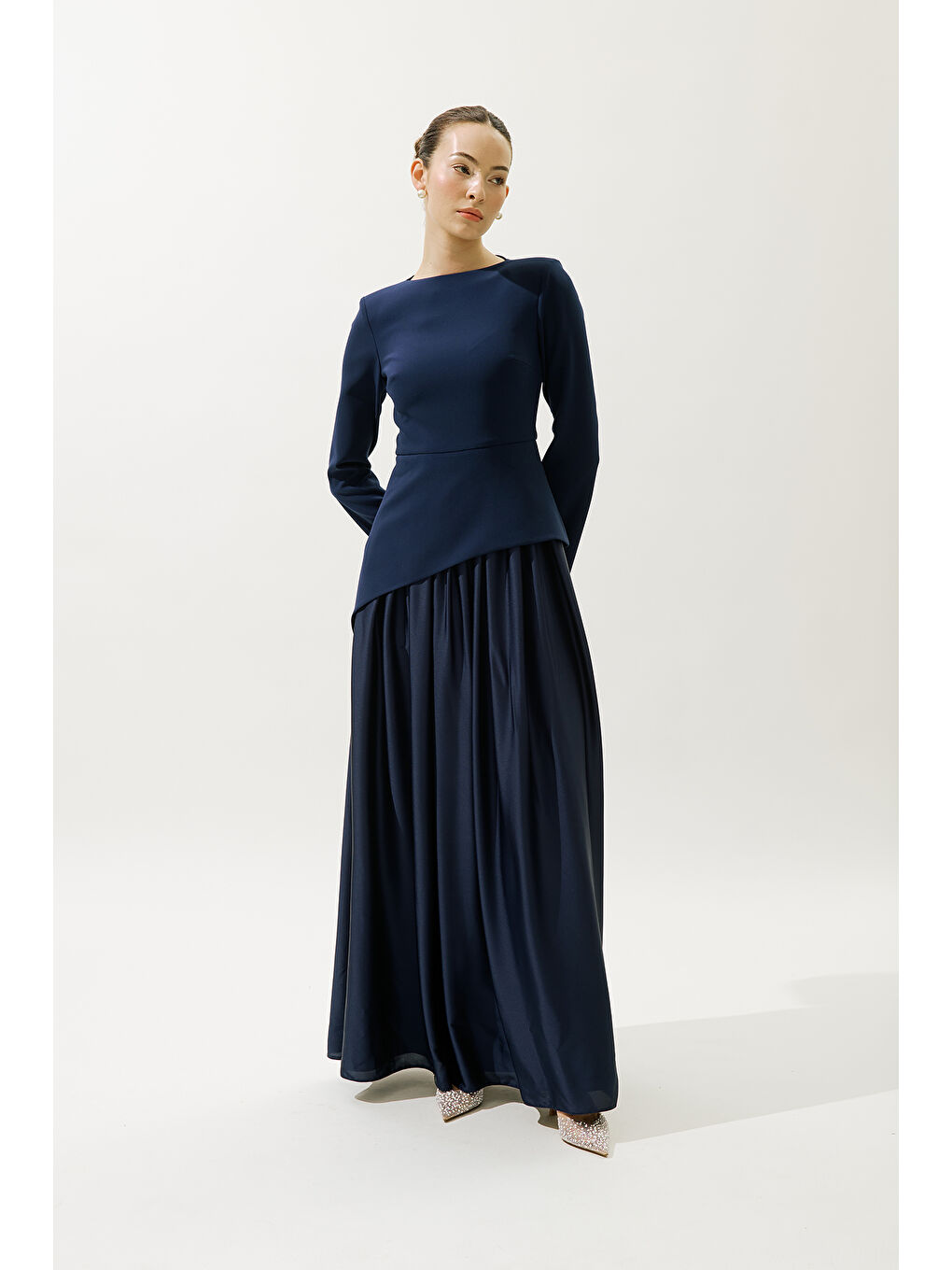 Annıta Abiye Elbise Lacivert-3