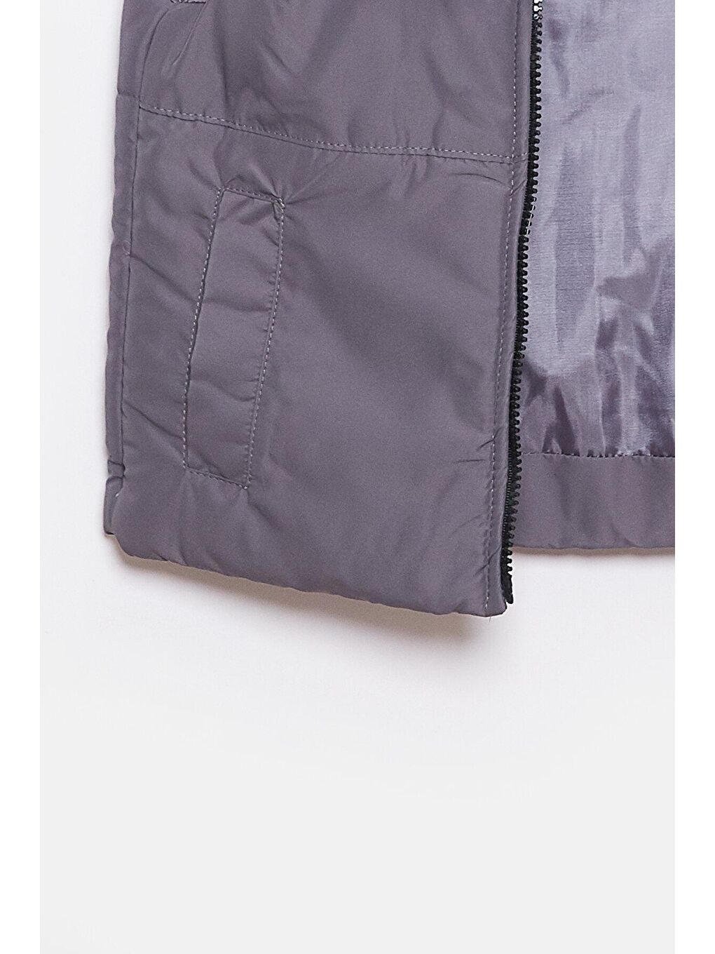 Antrasit Dik Yaka Basic Erkek Çocuk Şişme Yelek-3