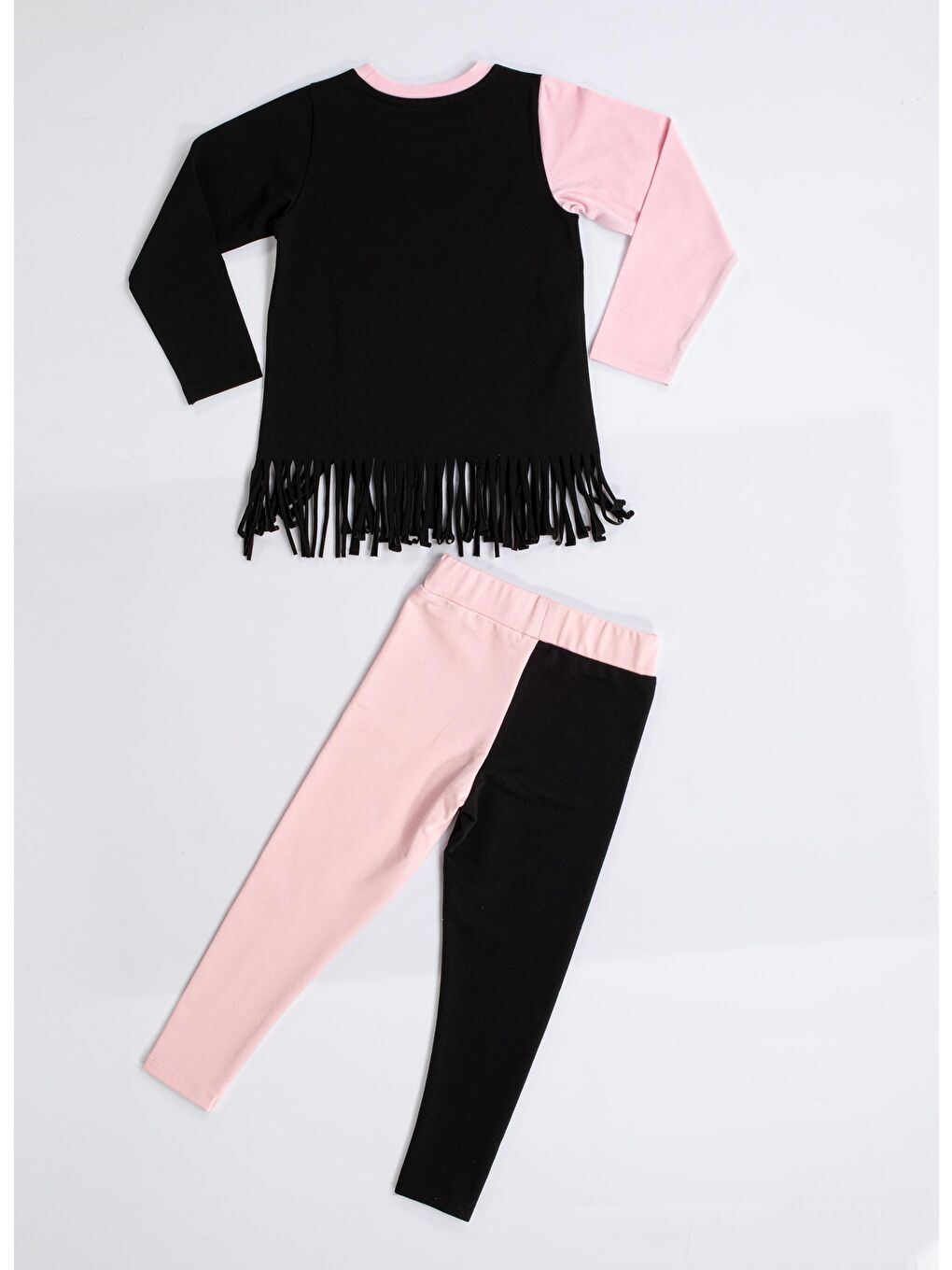 LupiaKids Siyah-Pembe Girl Power Tunik Tayt Takım - 3