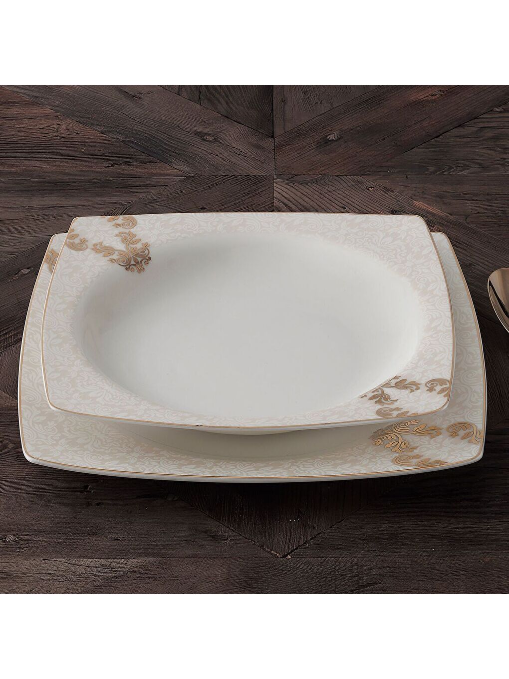 Karışık Carolıne 85 Parça Kare Bone Yemek Takımı - 5629-3