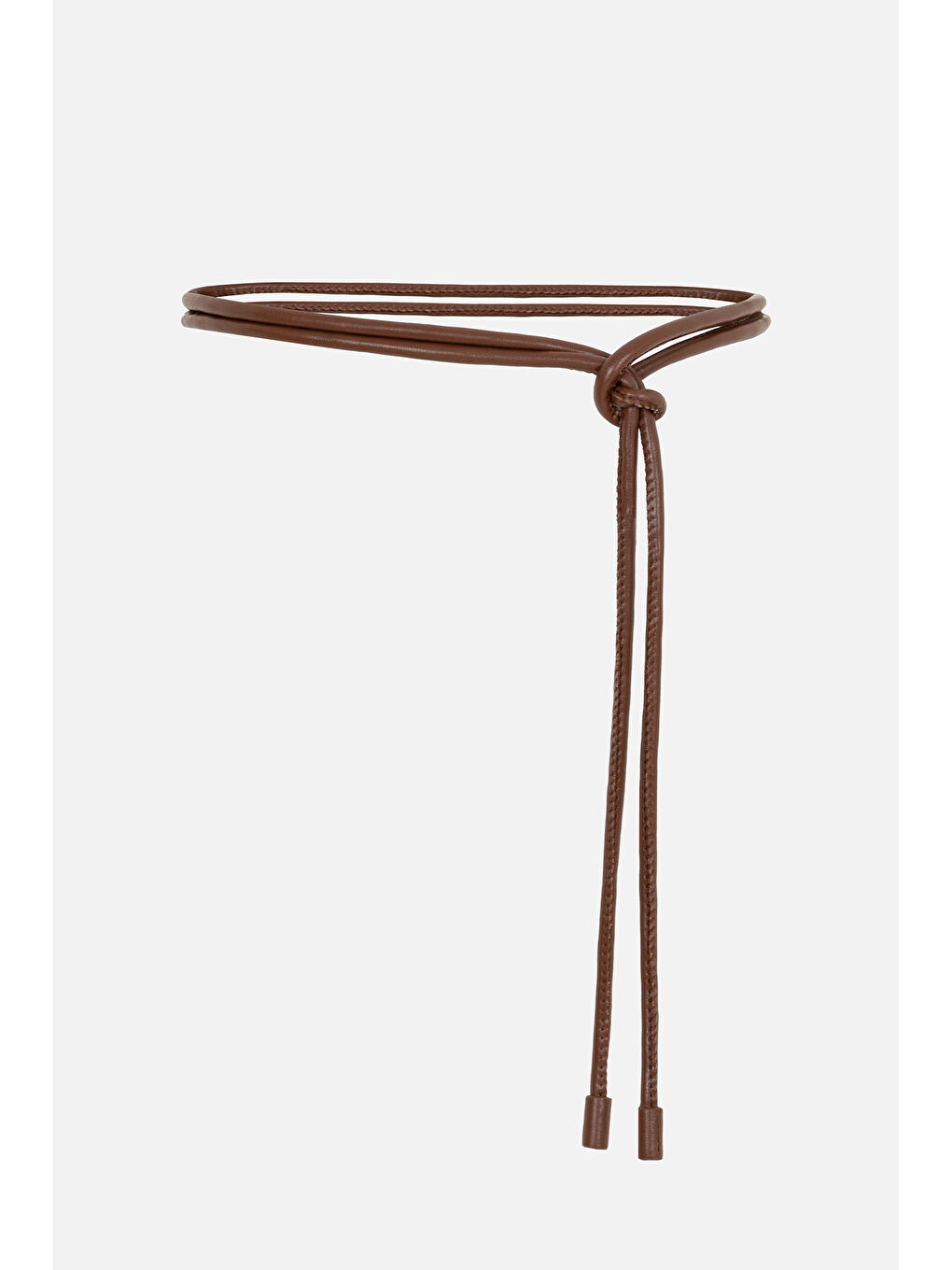 Kahverengi Bağlamalı Kordon Deri Kemer Camel-1