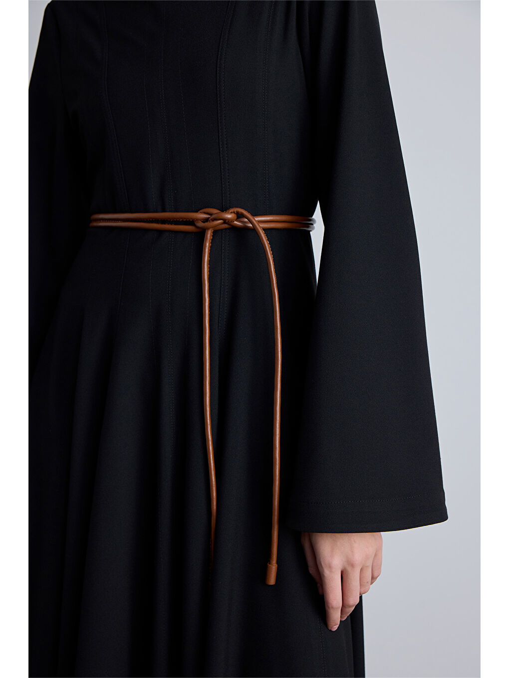 Kahverengi Bağlamalı Kordon Deri Kemer Camel-3