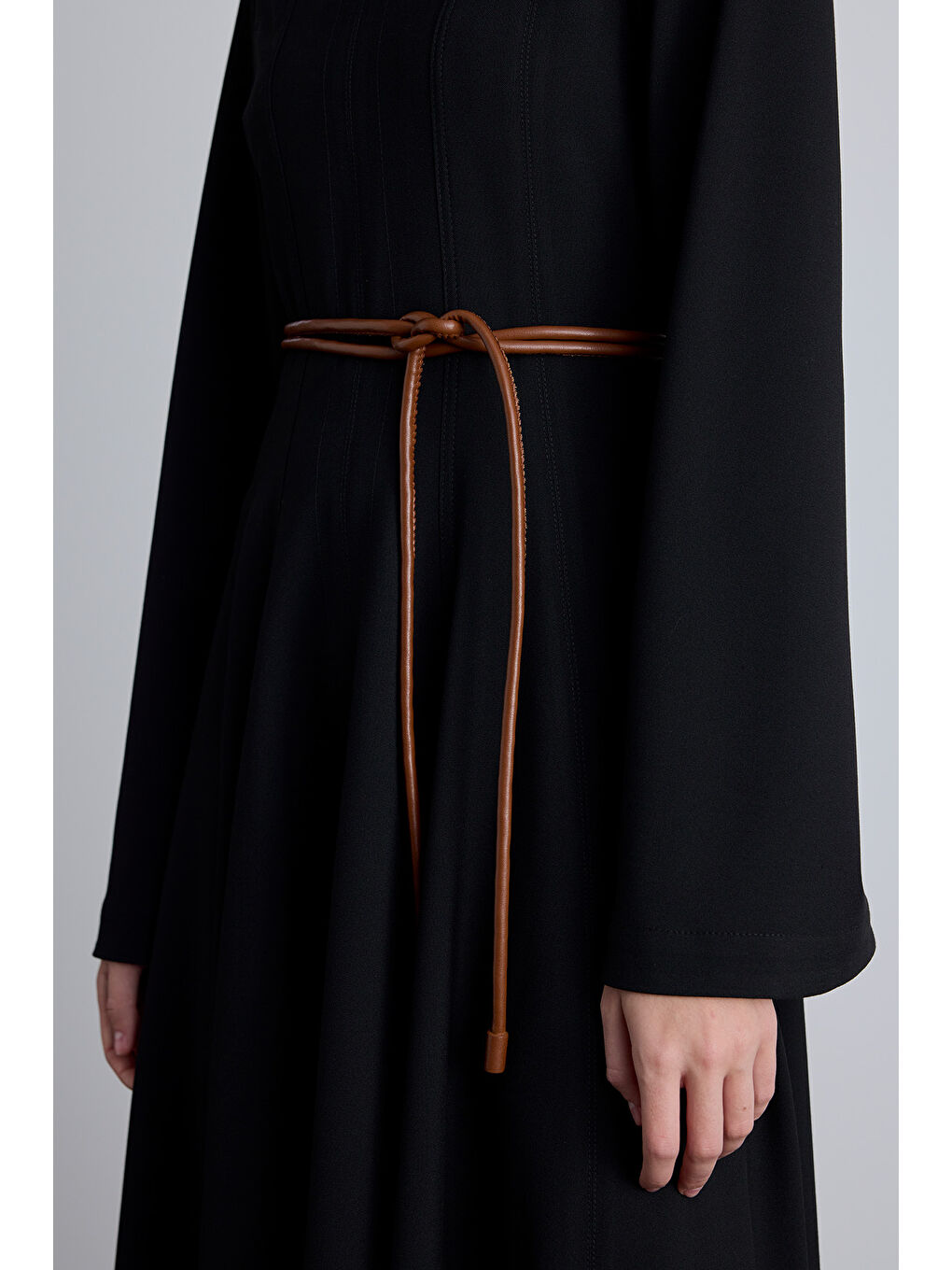 Kahverengi Bağlamalı Kordon Deri Kemer Camel-4