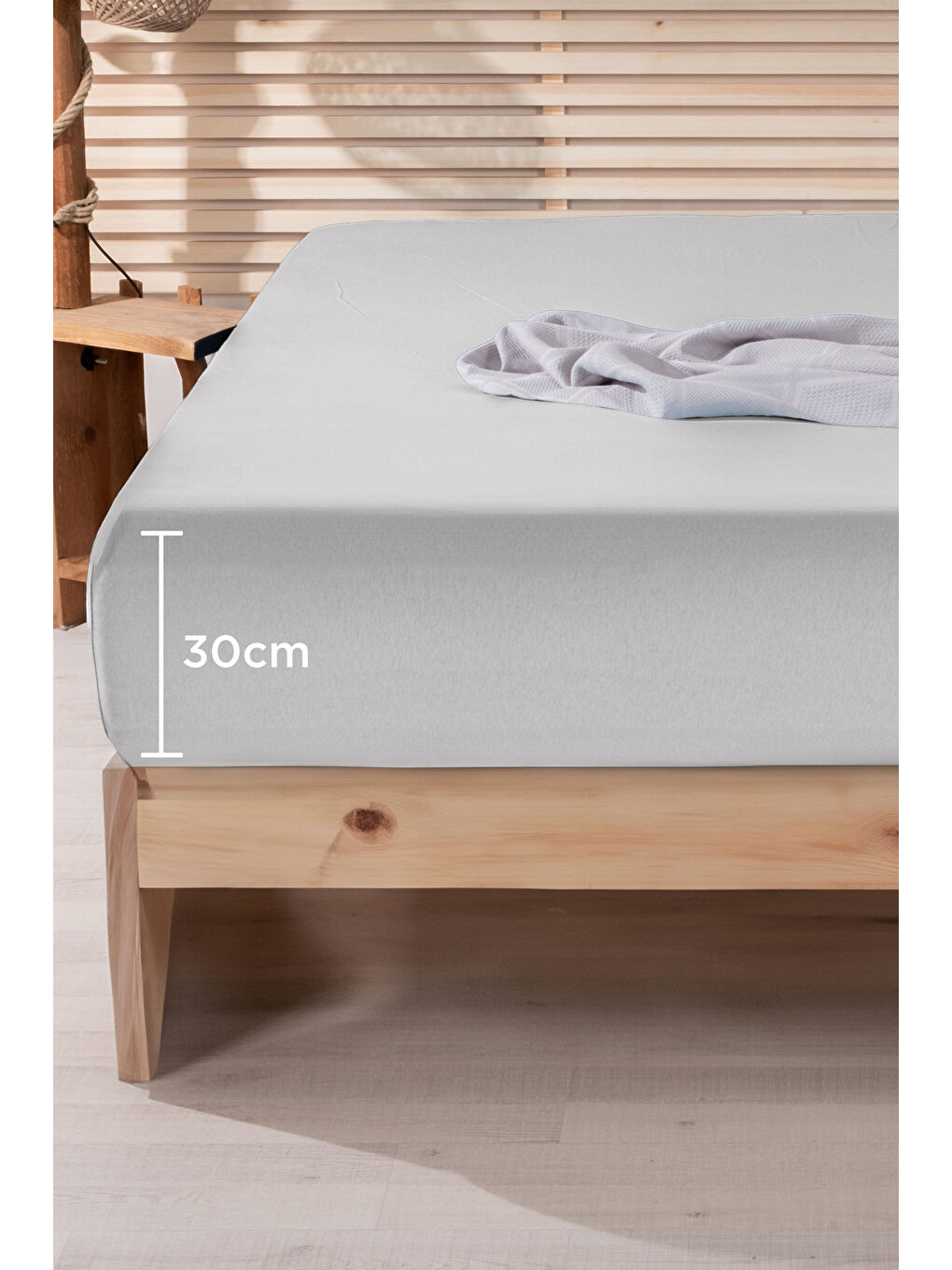 Ranforce %100 Pamuk 120x200 Tek Kişilik Lastikli Çarşaf Gri-1