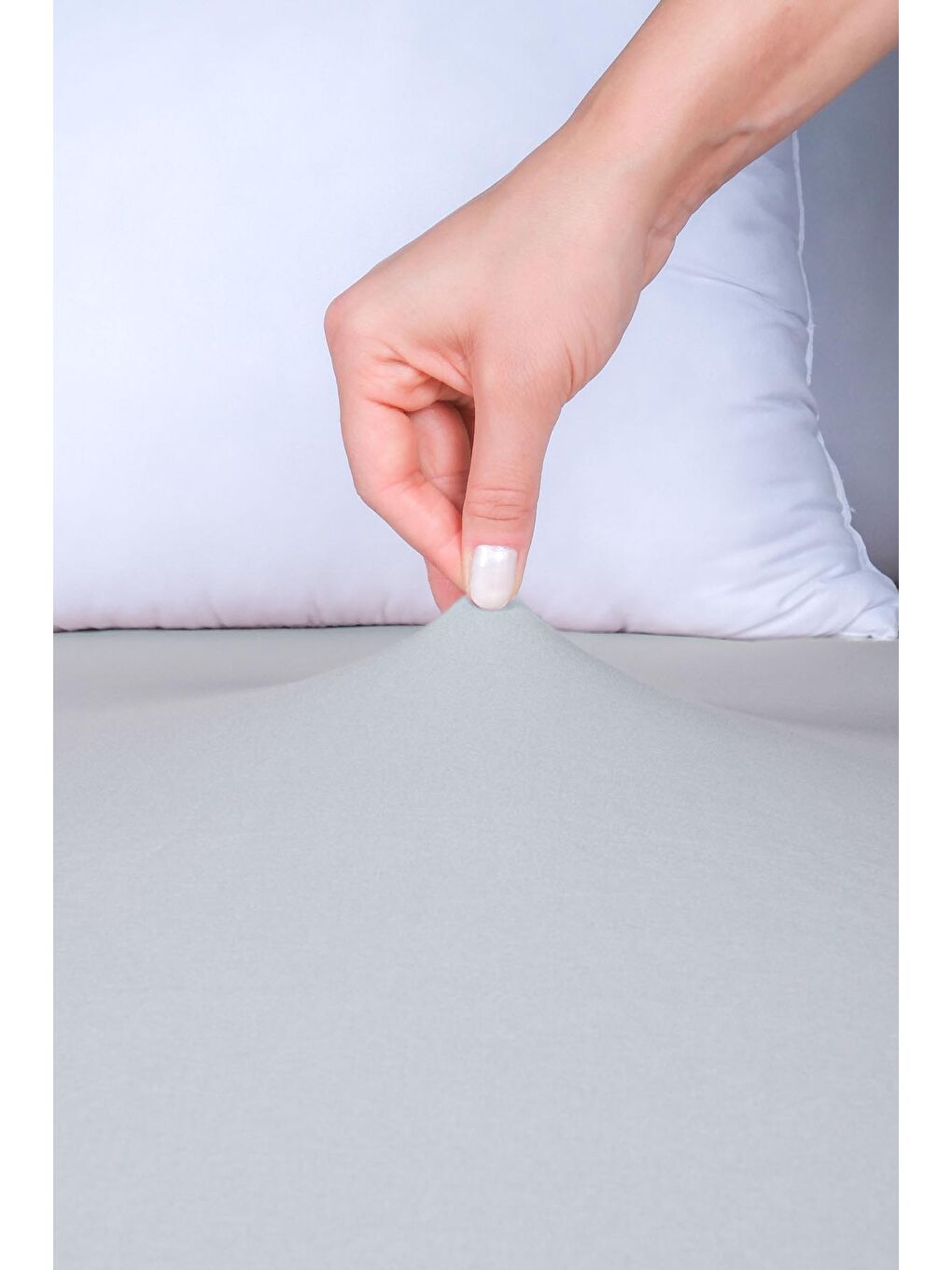 Ranforce %100 Pamuk 120x200 Tek Kişilik Lastikli Çarşaf Gri-2