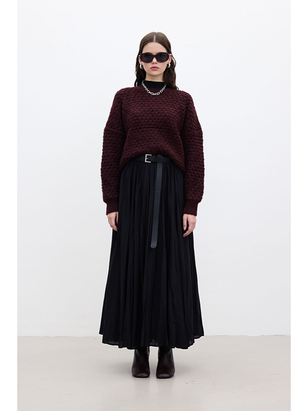 Pılıse Maxı Etek Siyah-1