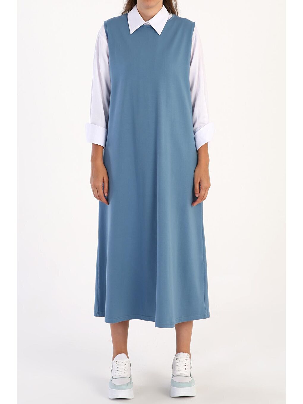 Mavi Kolsuz Basic İçlik Elbise-1
