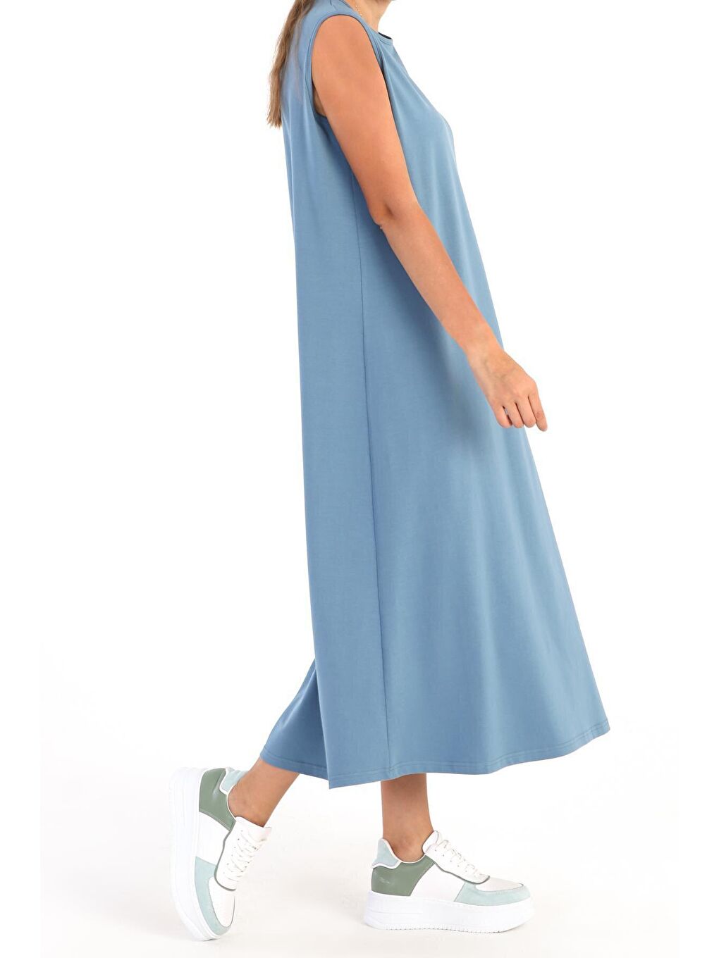Mavi Kolsuz Basic İçlik Elbise-3