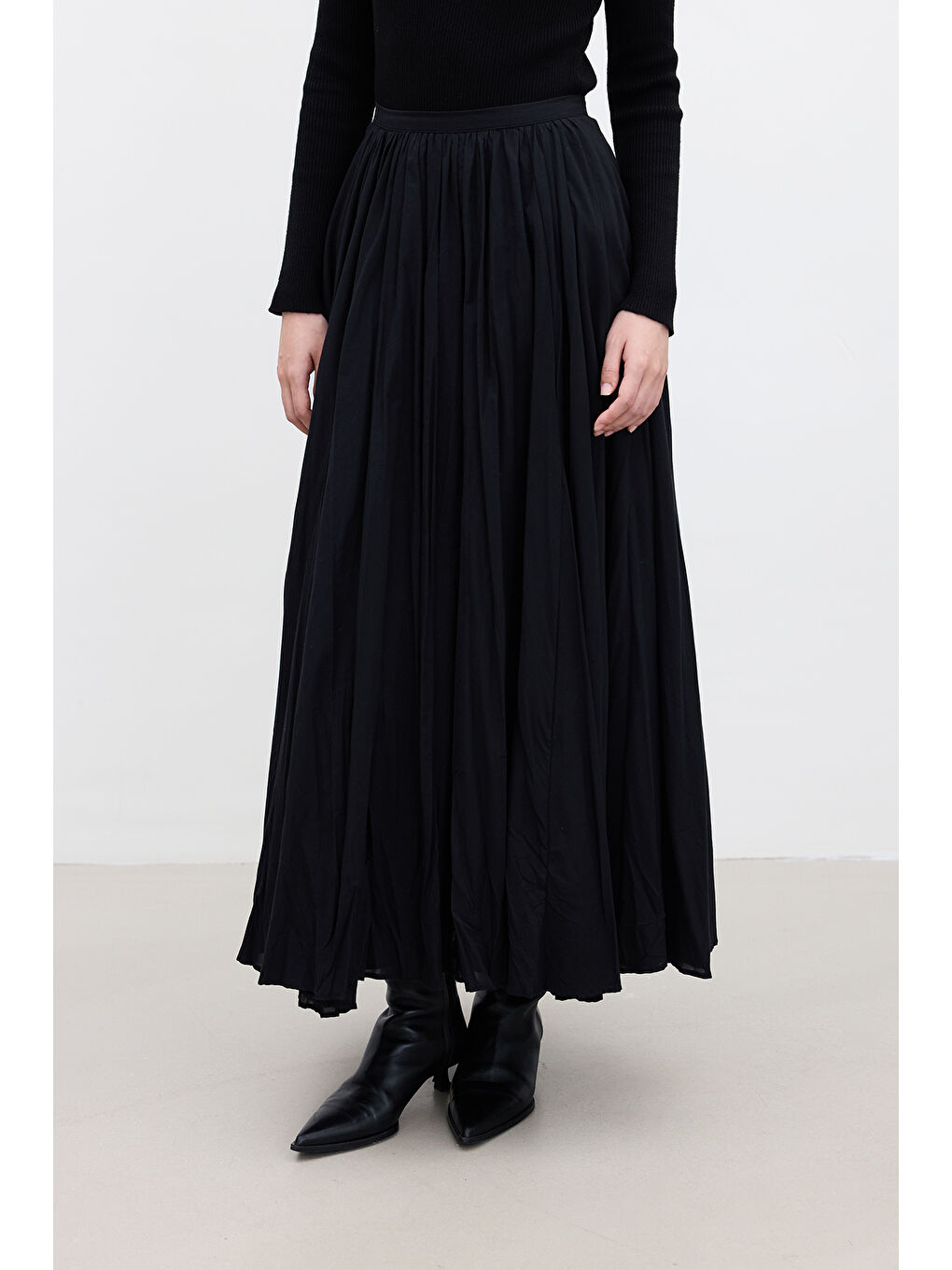Pılıse Maxı Etek Siyah-6