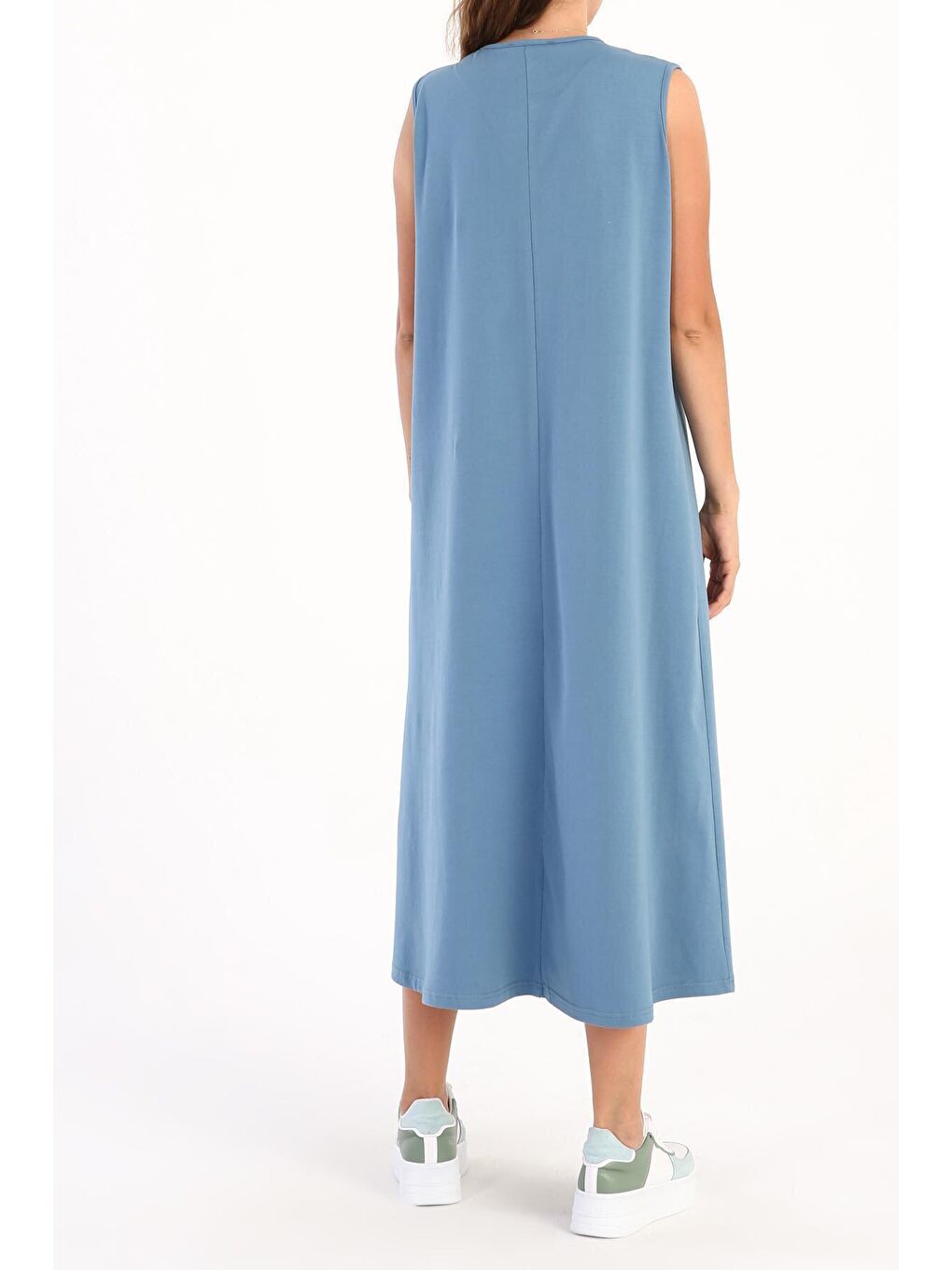 Mavi Kolsuz Basic İçlik Elbise-4