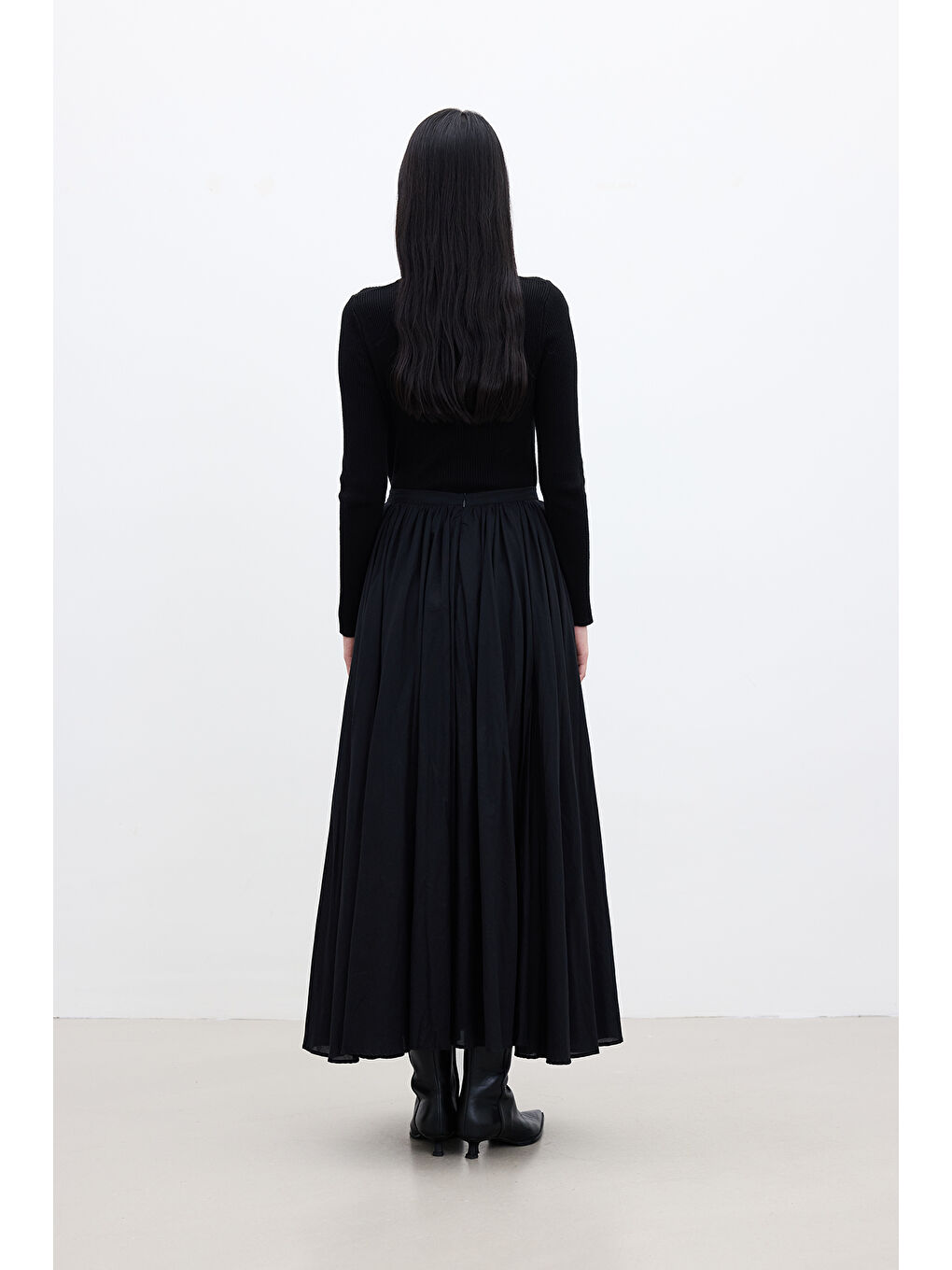 Pılıse Maxı Etek Siyah-7