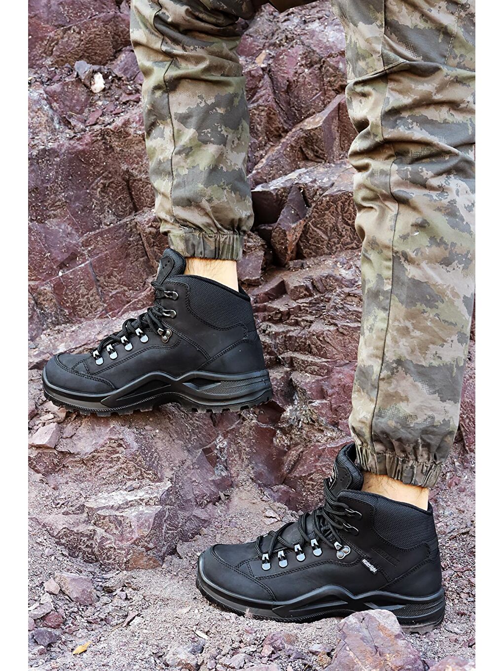 Siyah M1219 Ranger Su Geçirmez Erkek Deri Bot Ayakkabı-2