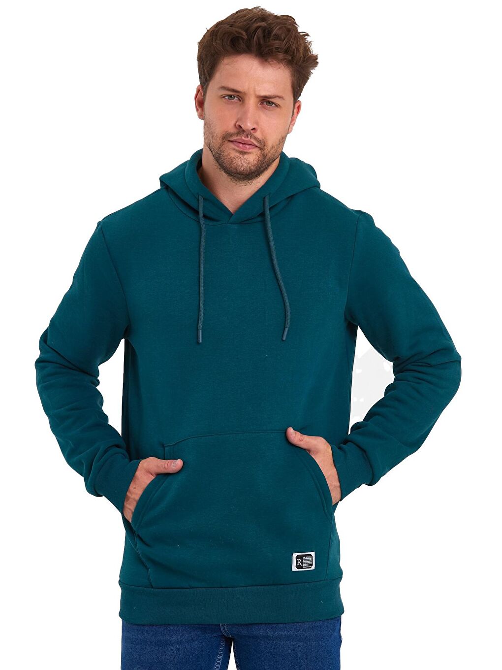 Rodi Petrol 3 İplik Şardonlu Kapüşonlu Erkek Sweatshirt - 4