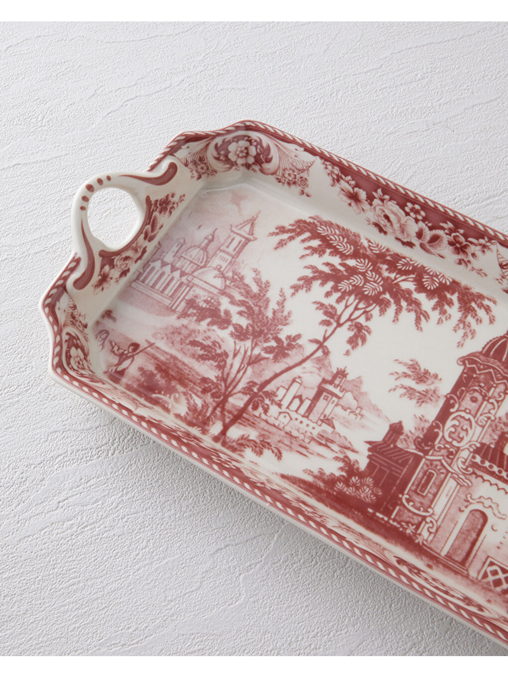 Preston Stoneware Kayık Tabak 38 cm Bordo-1